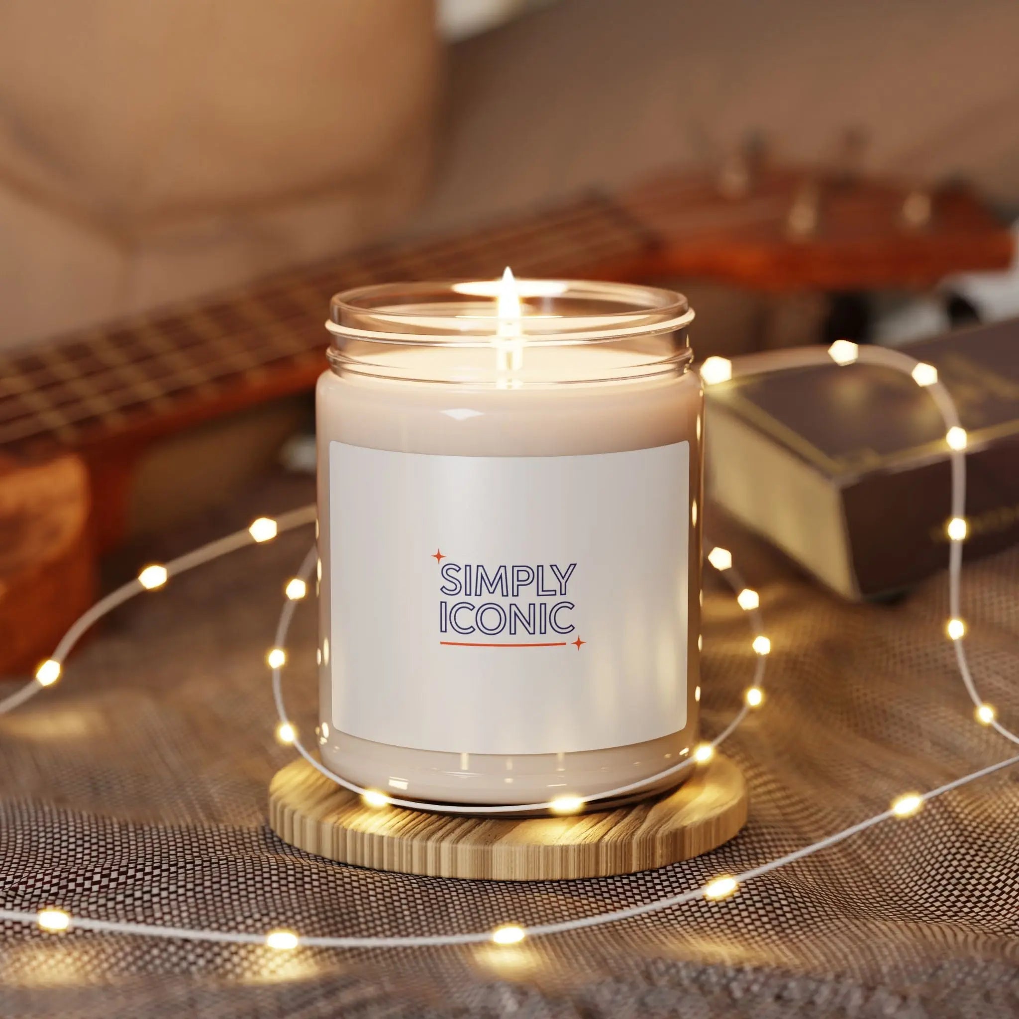 Simply Iconic Outline Typography Candle, Soy Jar, Hollow Letter Label - Honey and Muse Collective