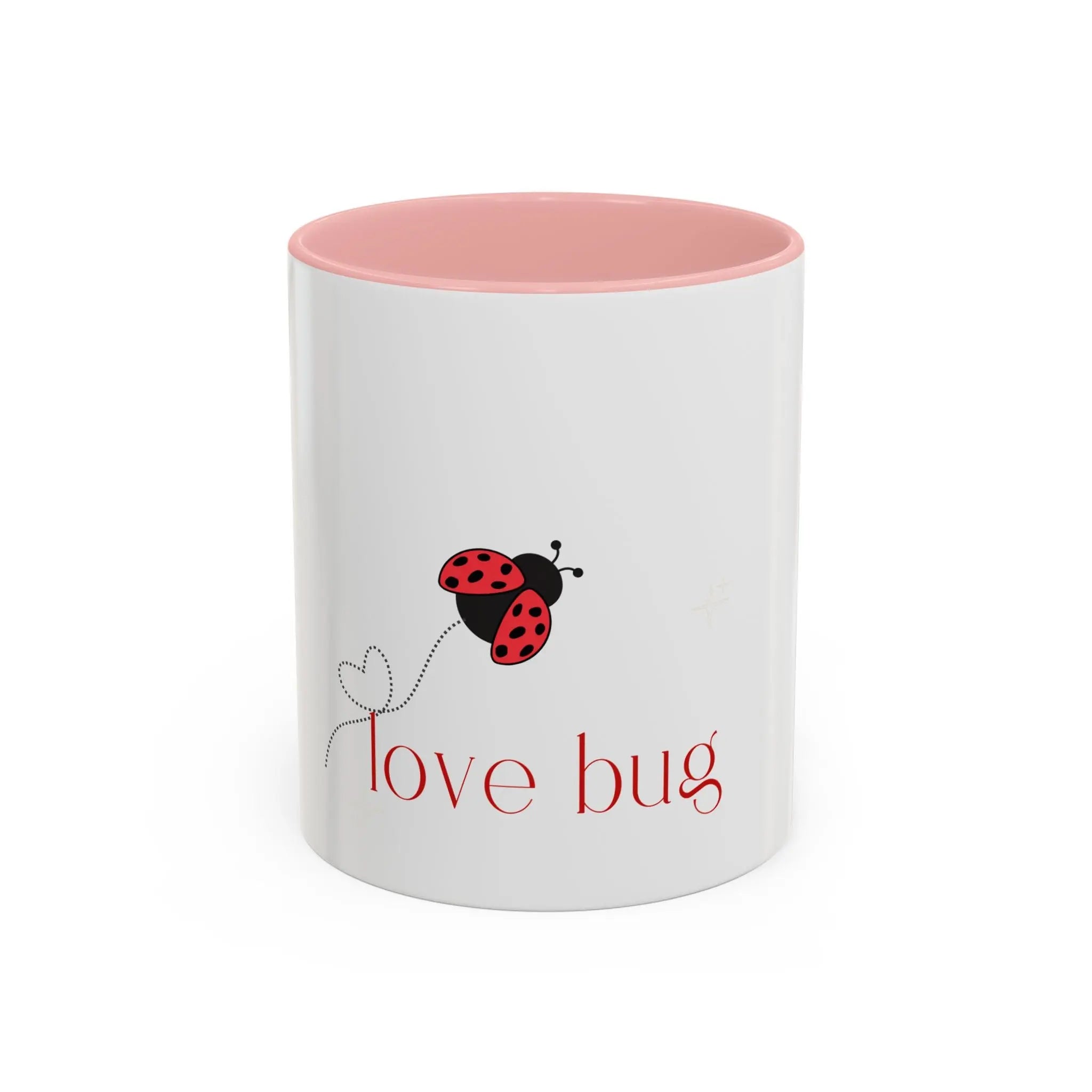 Love Bug Accent Coffee Mug — Cute Ladybug Valentine Tea Cup (11/15oz) Printify