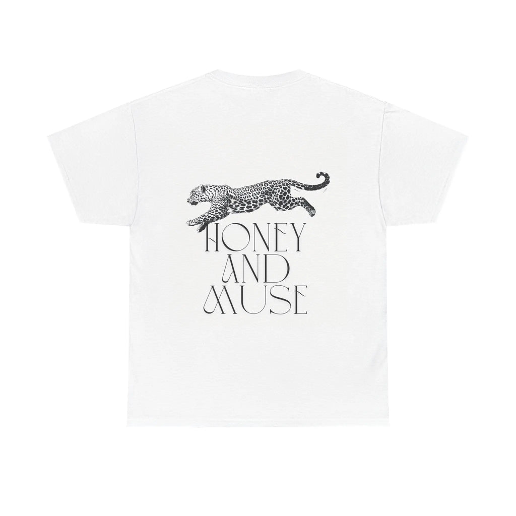 Leopard Logo Tee — "Honey and Muse" Graphic T-Shirt Printify