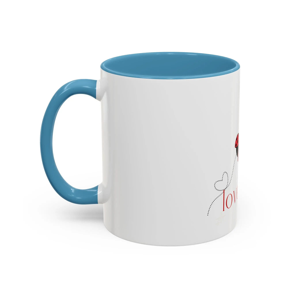 Love Bug Accent Coffee Mug — Cute Ladybug Valentine Tea Cup (11/15oz) Printify