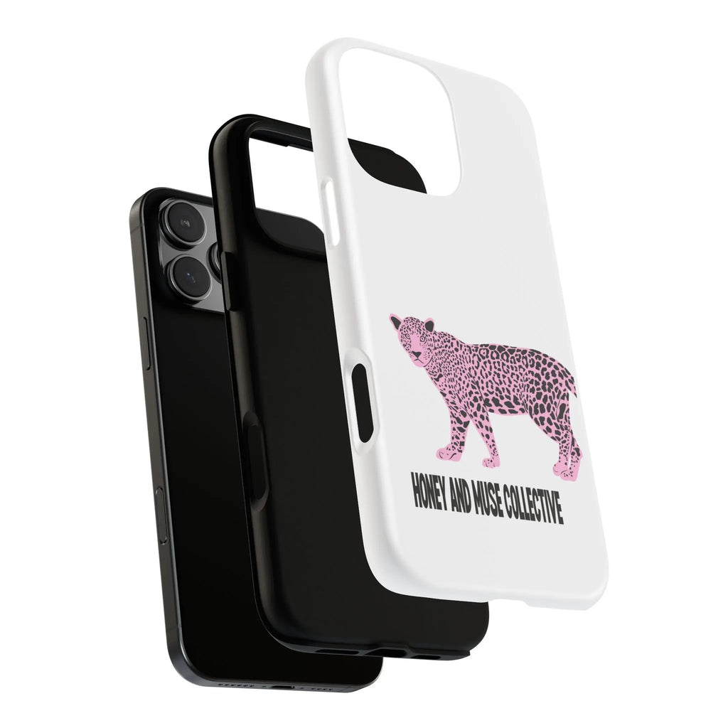 Phone Case — Pink Leopard "Honey and Muse Collective" Protective Cover Printify