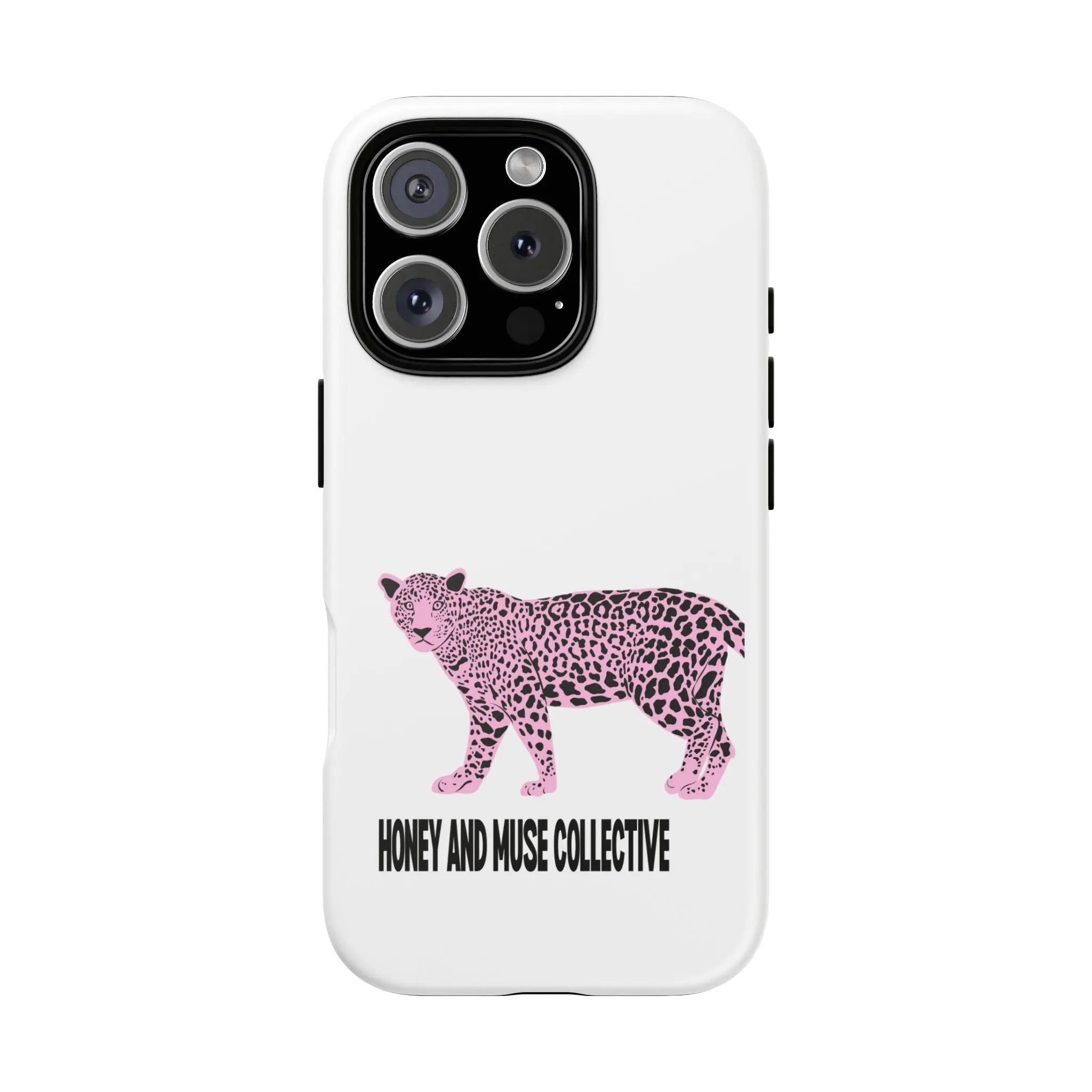 Phone Case — Pink Leopard "Honey and Muse Collective" Protective Cover Printify