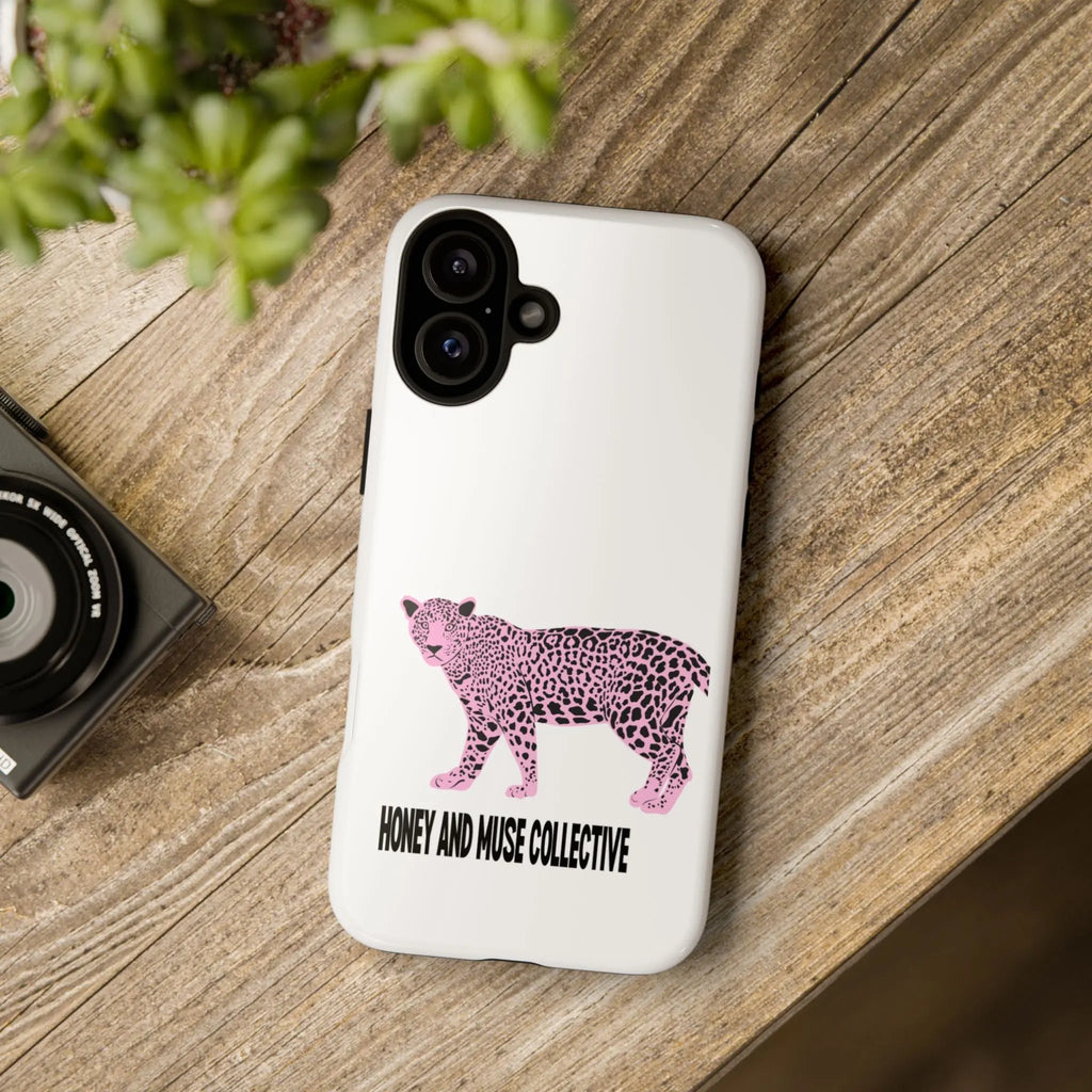Phone Case — Pink Leopard "Honey and Muse Collective" Protective Cover Printify