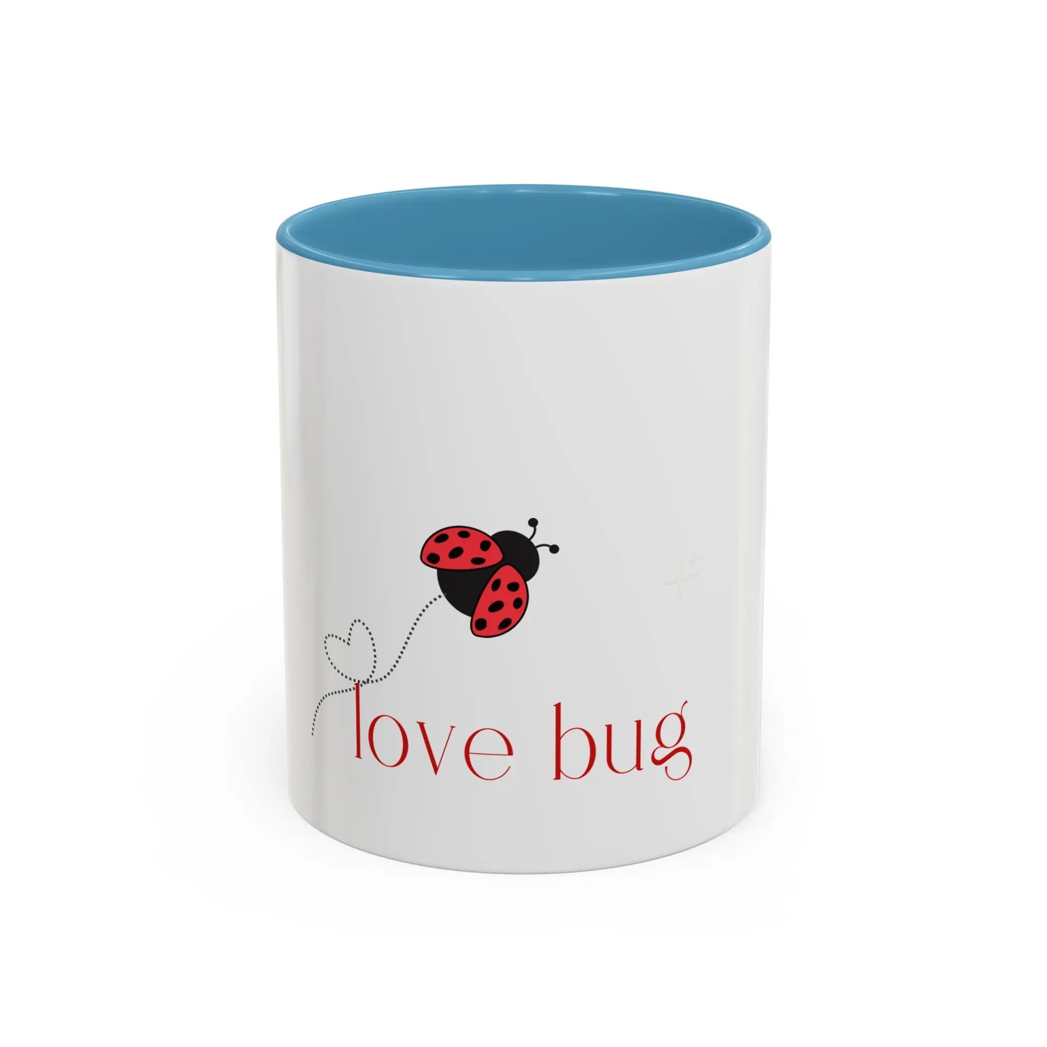 Love Bug Accent Coffee Mug — Cute Ladybug Valentine Tea Cup (11/15oz) Printify