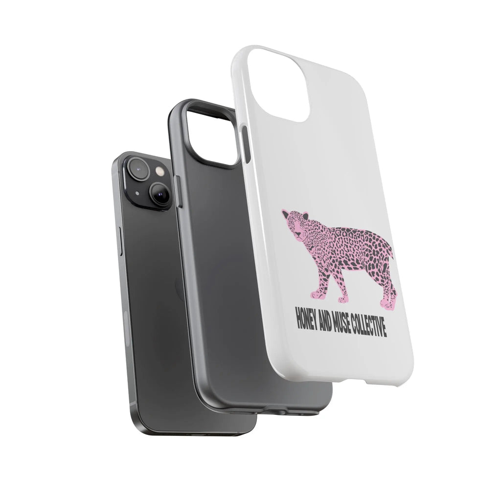Phone Case — Pink Leopard "Honey and Muse Collective" Protective Cover Printify