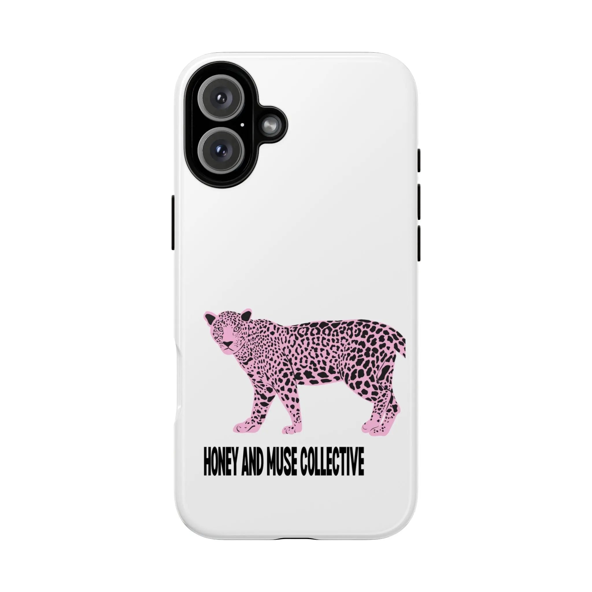 Phone Case — Pink Leopard "Honey and Muse Collective" Protective Cover Printify