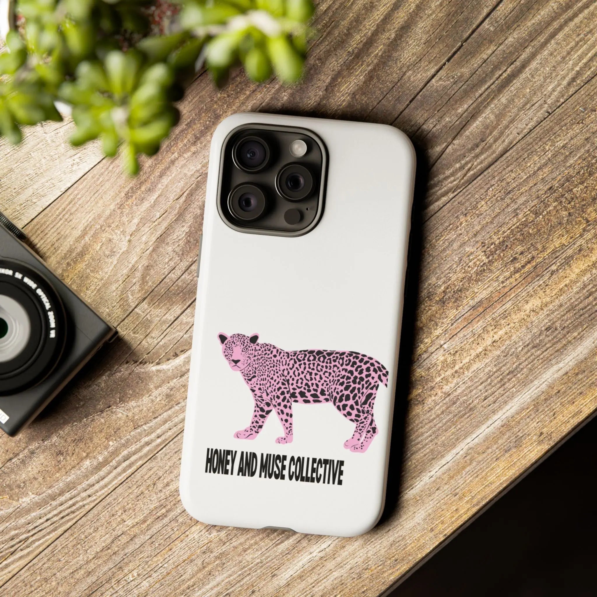 Phone Case — Pink Leopard "Honey and Muse Collective" Protective Cover Printify