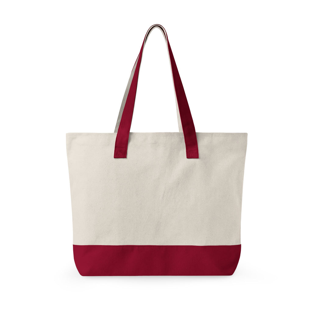 Canvas Tote Bag with Red Camera Illustration – Zippered Beach & Market Tote