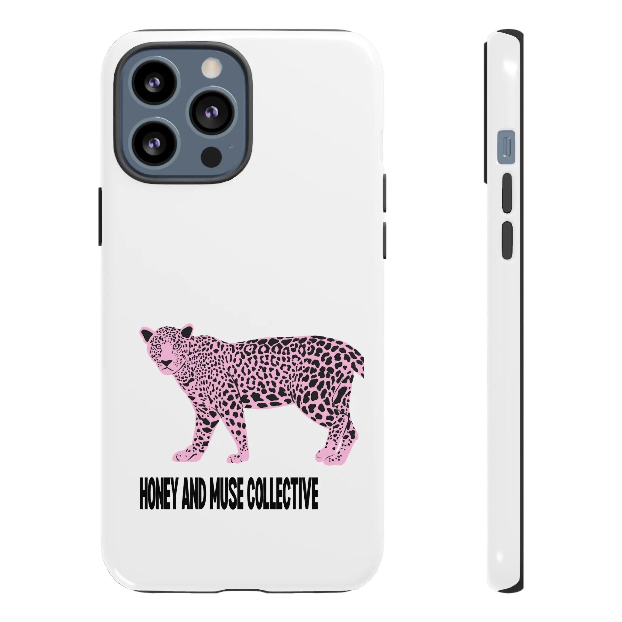 Phone Case — Pink Leopard "Honey and Muse Collective" Protective Cover Printify