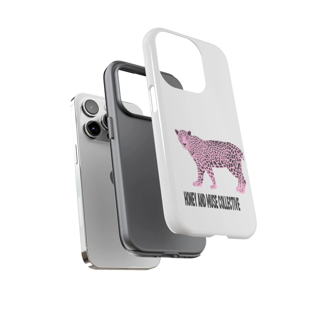 Phone Case — Pink Leopard "Honey and Muse Collective" Protective Cover Printify