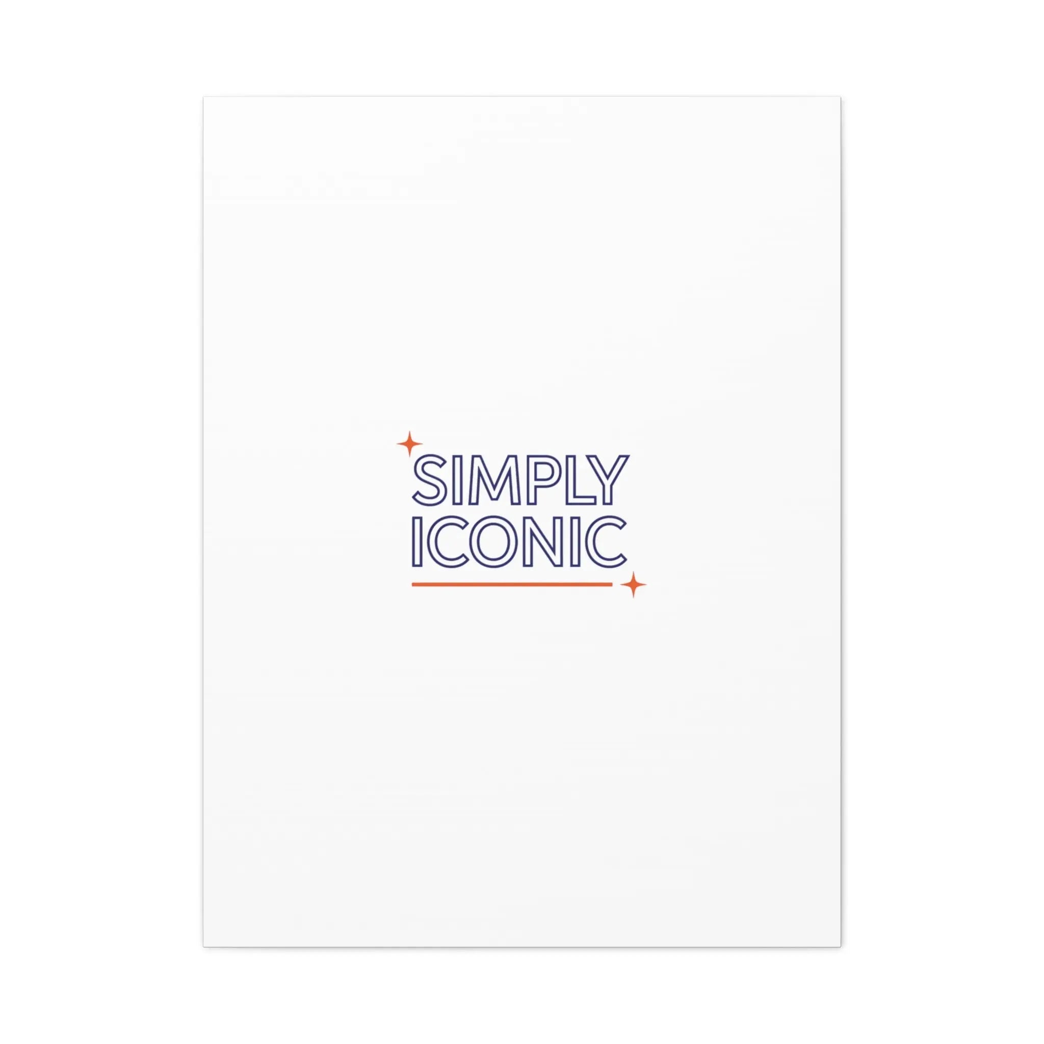 Simply Iconic Canvas, Outline-Only Type | Hollow Lettering, Minimal Typography Printify