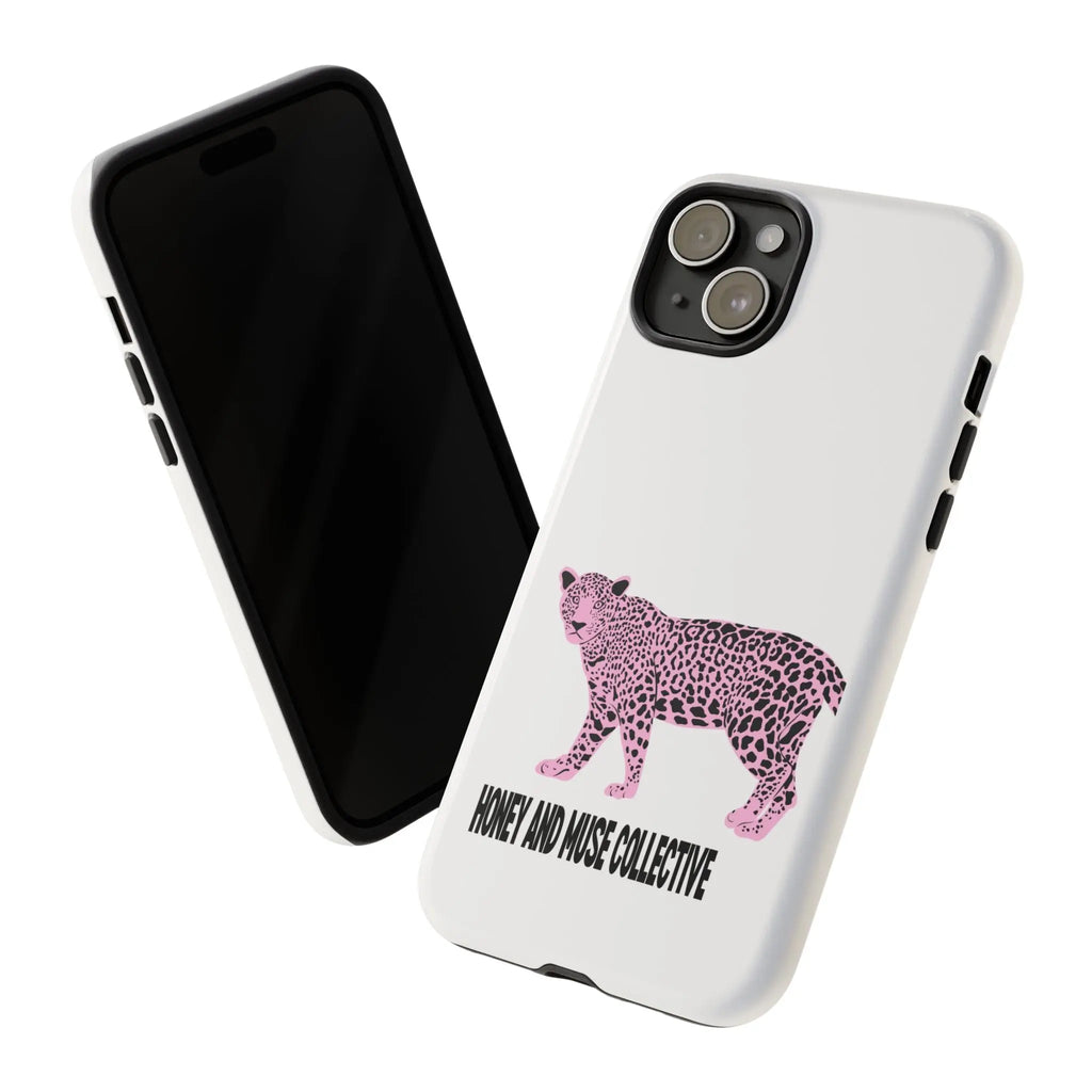 Phone Case — Pink Leopard "Honey and Muse Collective" Protective Cover Printify