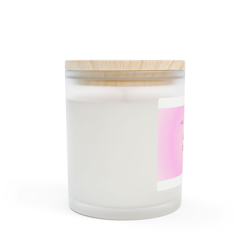 Pink Angel Rose 11oz Frosted Glass Candle — Soothing Floral Aromatherapy Gift Printify