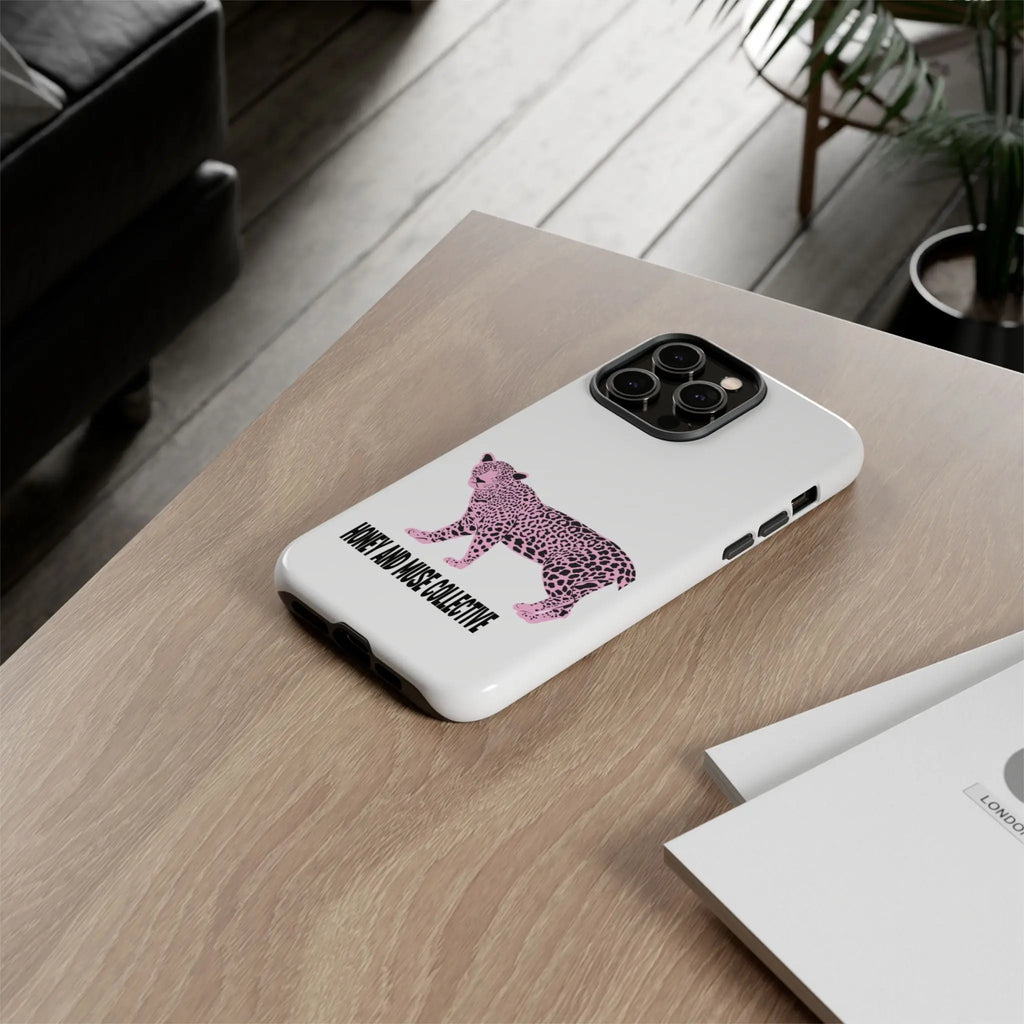 Phone Case — Pink Leopard "Honey and Muse Collective" Protective Cover Printify
