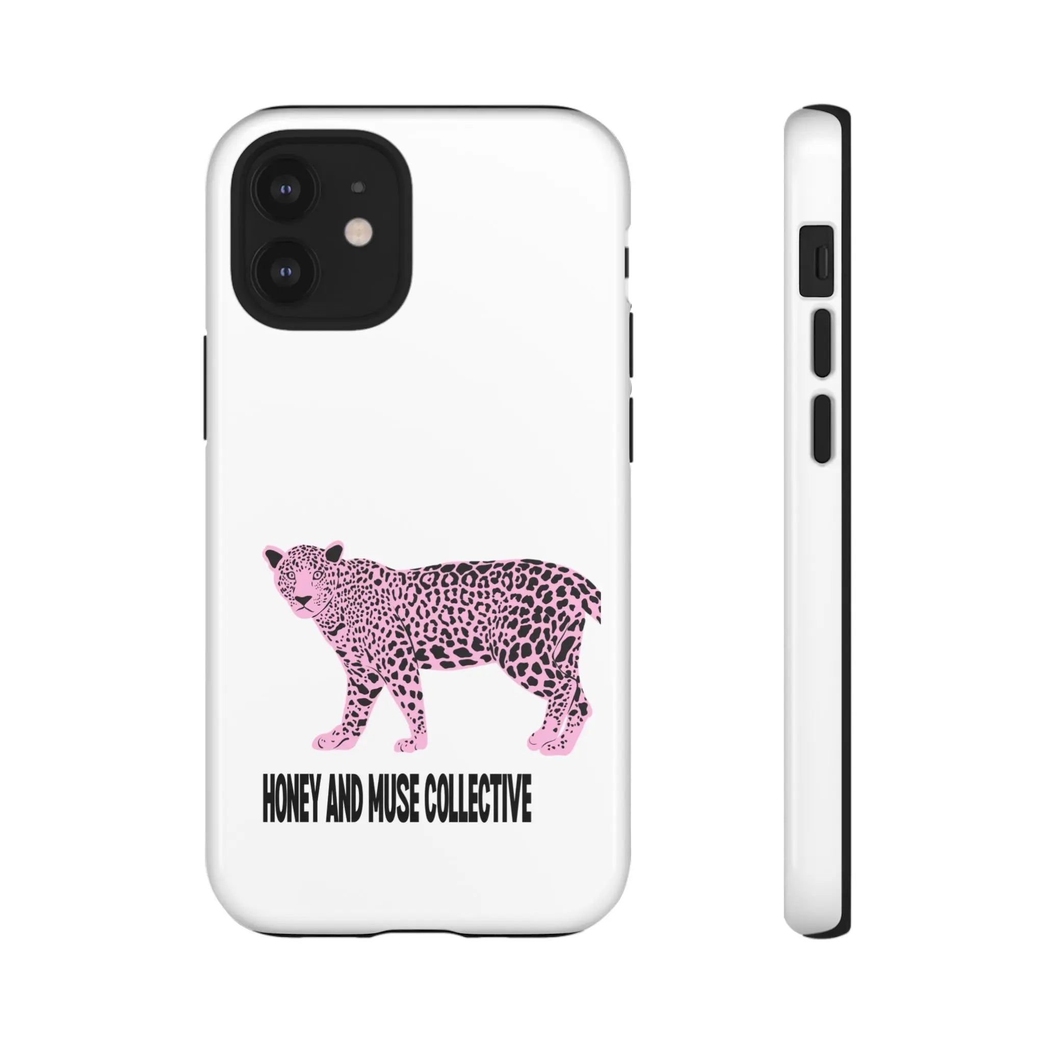 Phone Case — Pink Leopard "Honey and Muse Collective" Protective Cover Printify