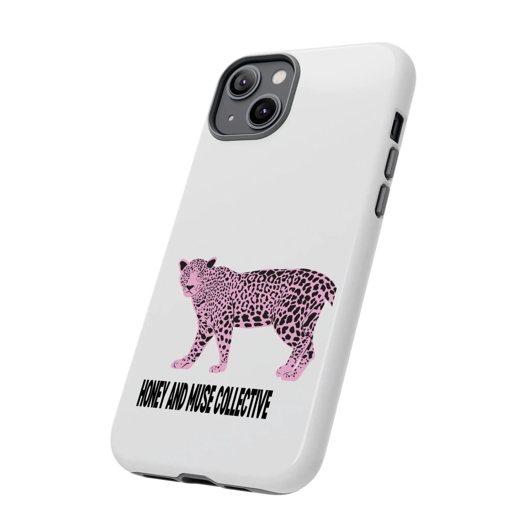 Phone Case — Pink Leopard "Honey and Muse Collective" Protective Cover Printify