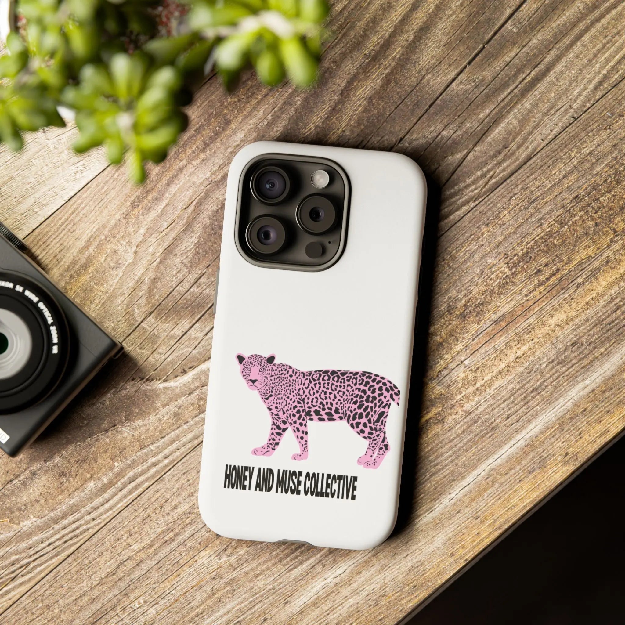 Phone Case — Pink Leopard "Honey and Muse Collective" Protective Cover Printify