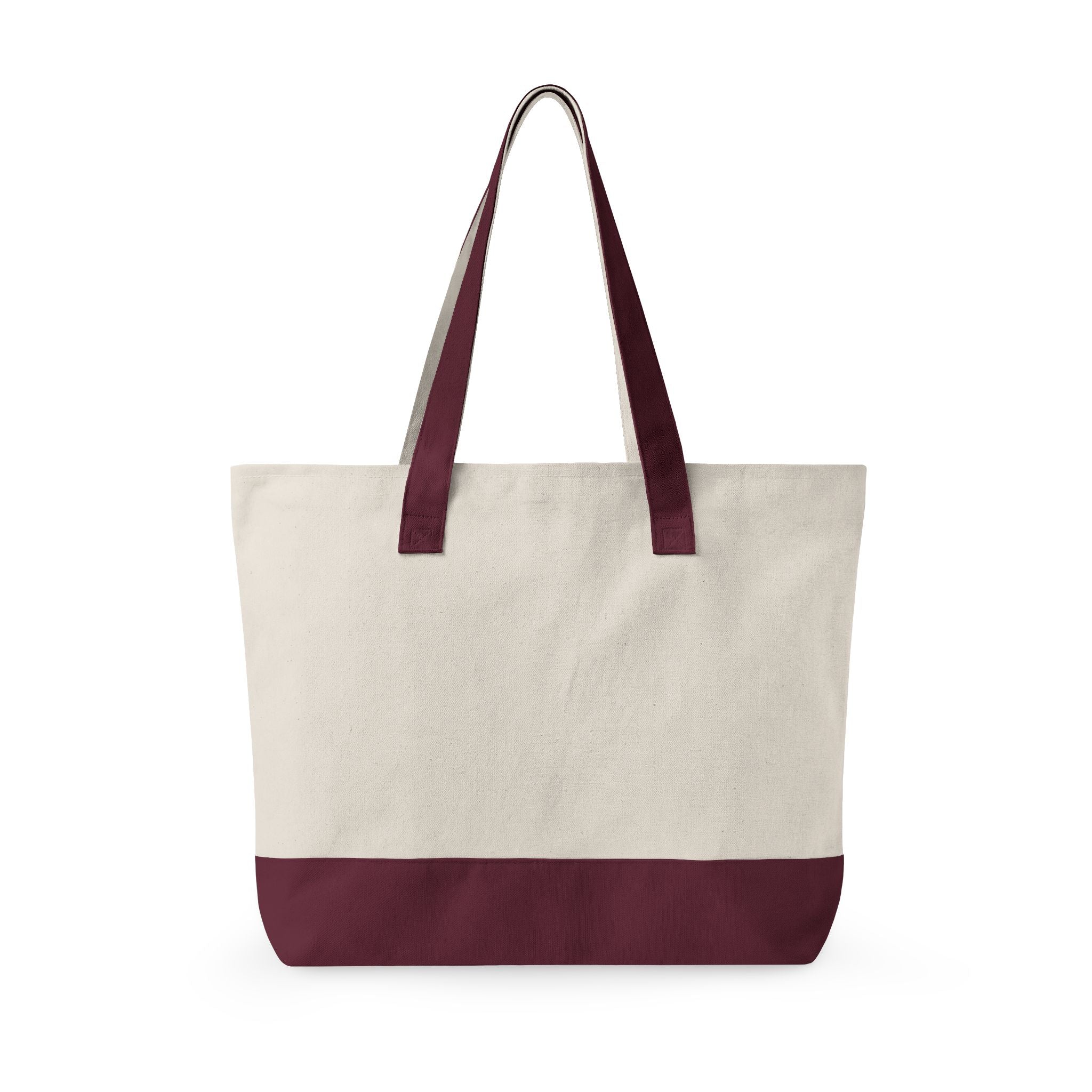 Canvas Tote Bag with Red Camera Illustration – Zippered Beach & Market Tote