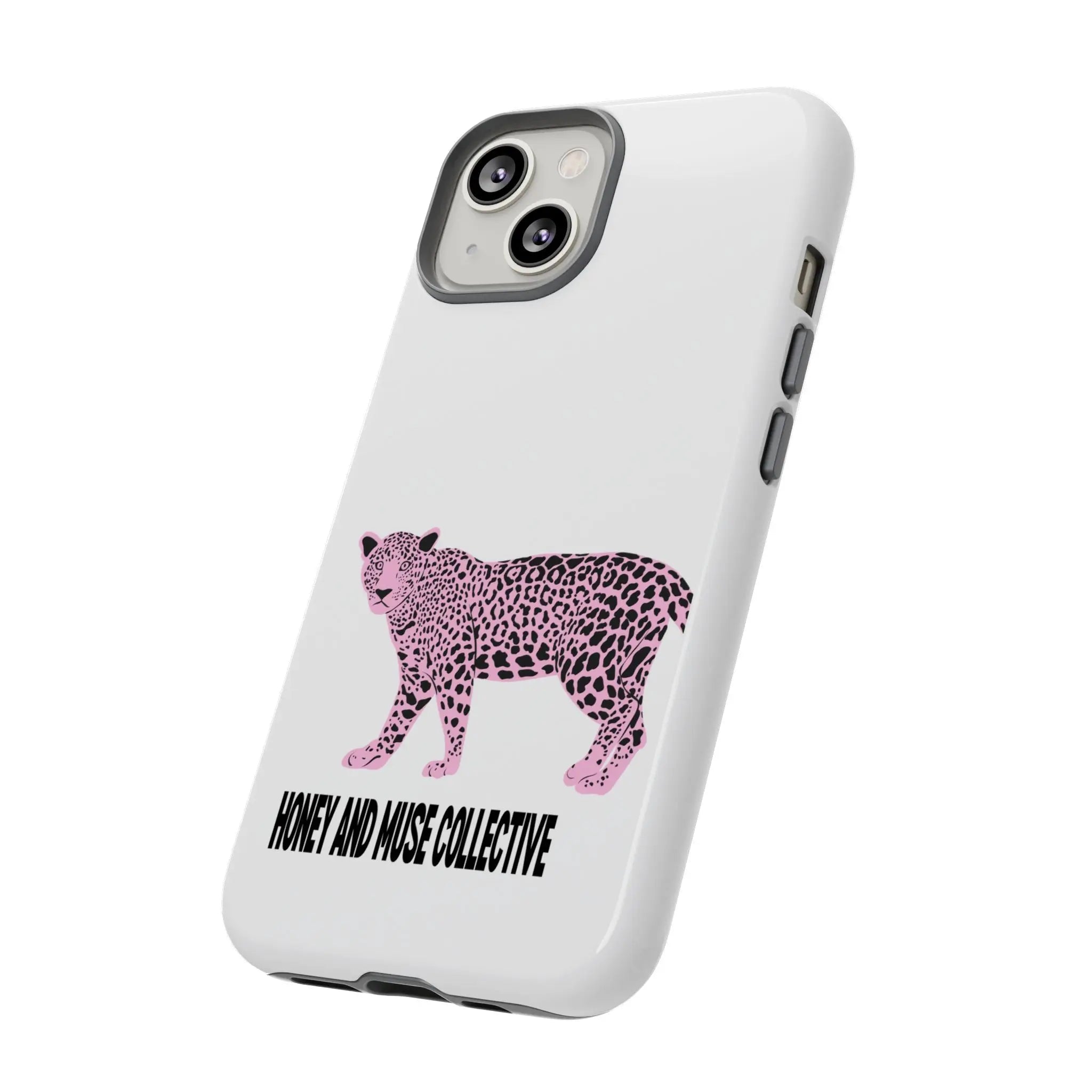 Phone Case — Pink Leopard "Honey and Muse Collective" Protective Cover Printify