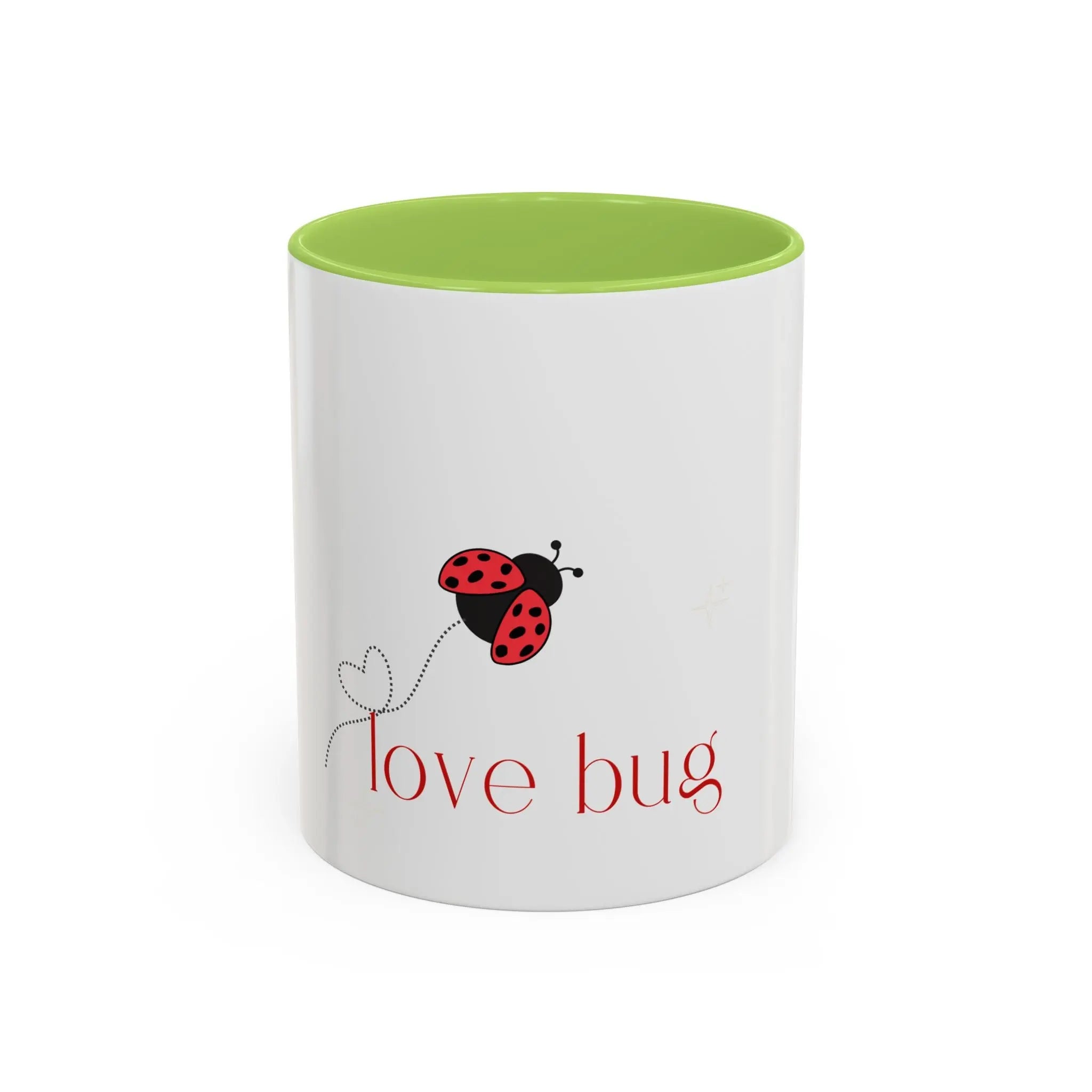Love Bug Accent Coffee Mug — Cute Ladybug Valentine Tea Cup (11/15oz) Printify