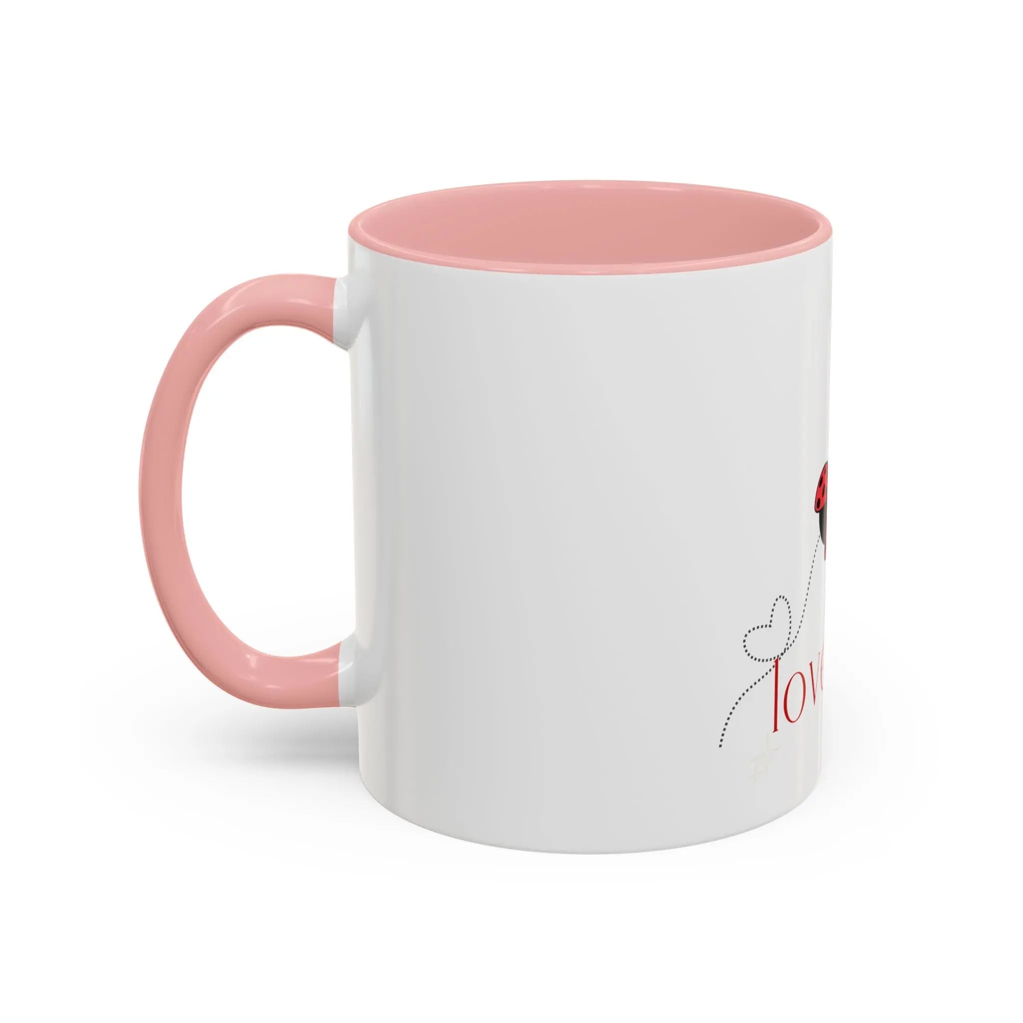Love Bug Accent Coffee Mug — Cute Ladybug Valentine Tea Cup (11/15oz) Printify