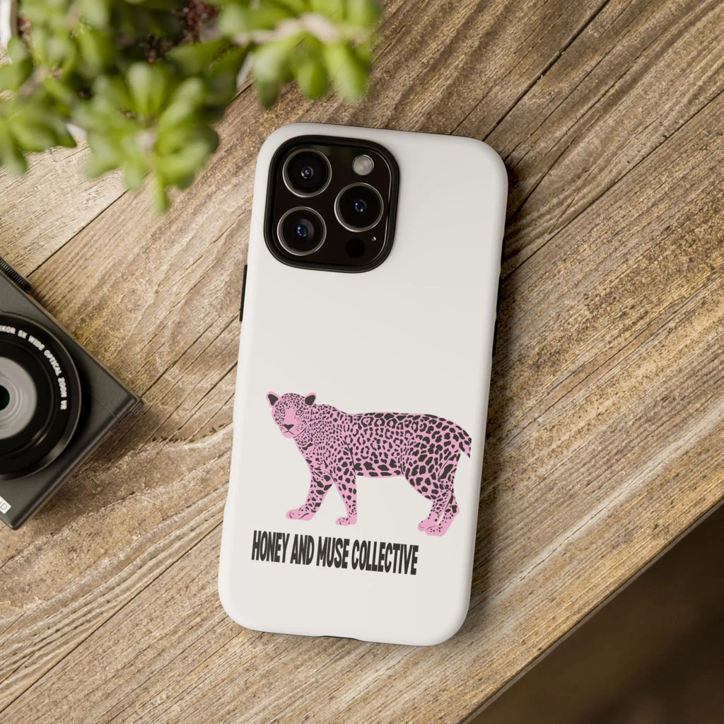 Phone Case — Pink Leopard "Honey and Muse Collective" Protective Cover Printify