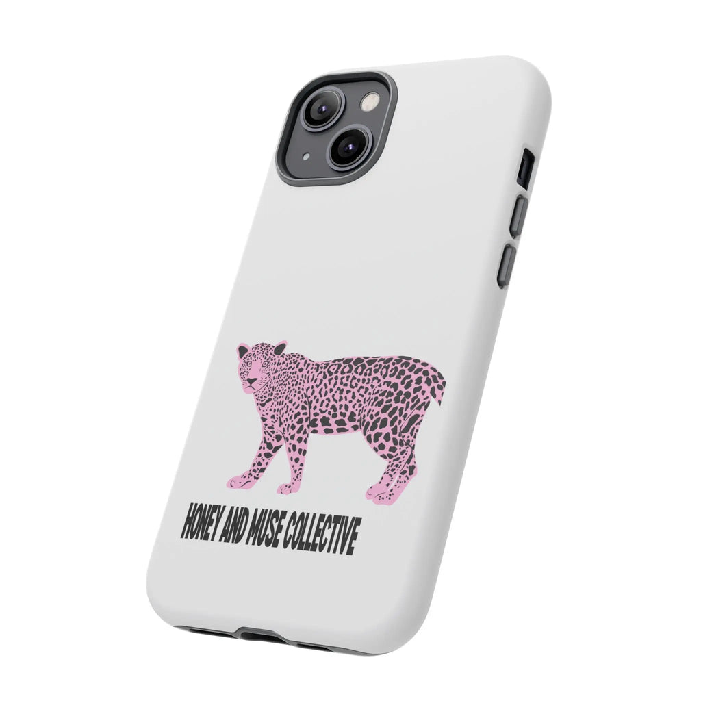 Phone Case — Pink Leopard "Honey and Muse Collective" Protective Cover Printify