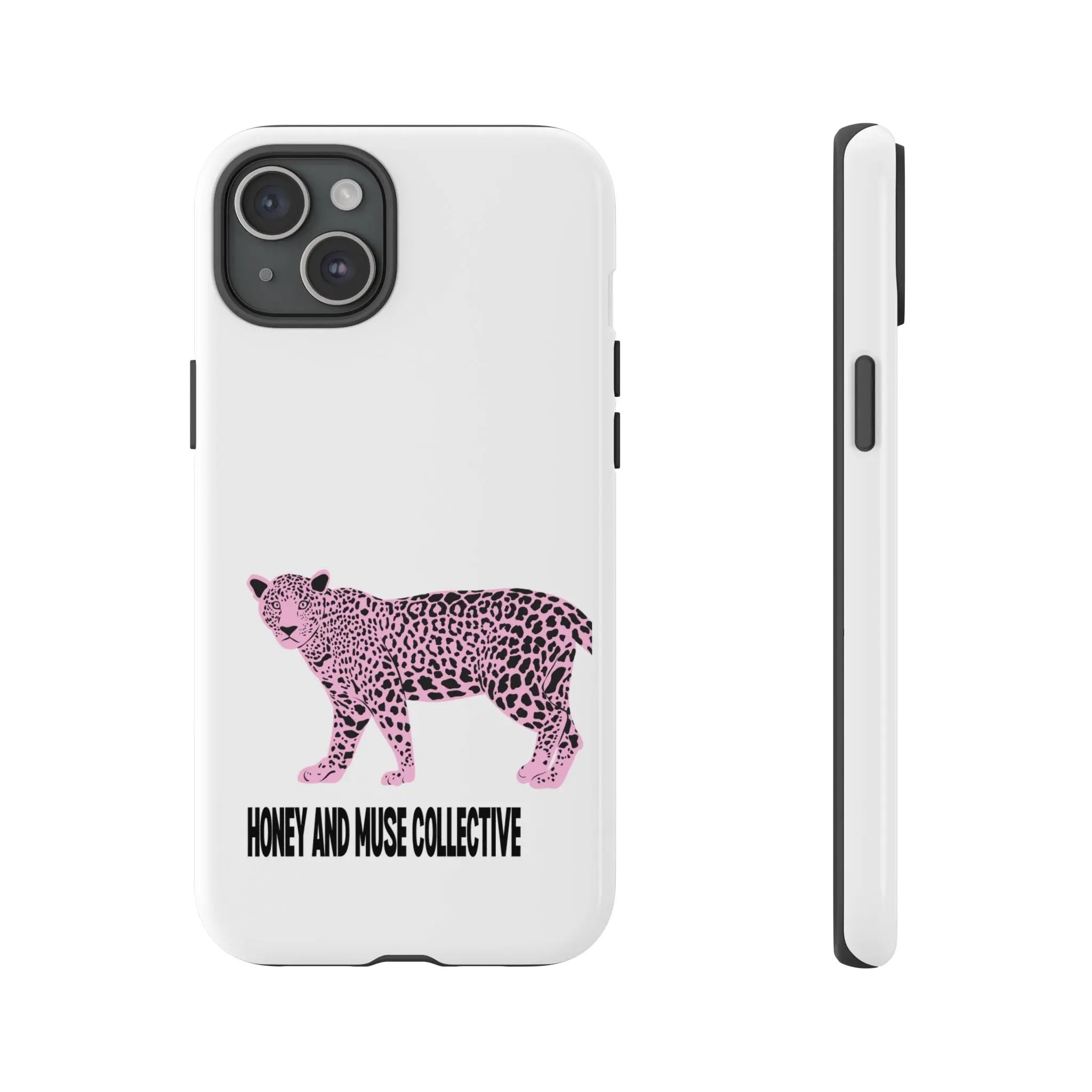 Phone Case — Pink Leopard "Honey and Muse Collective" Protective Cover Printify