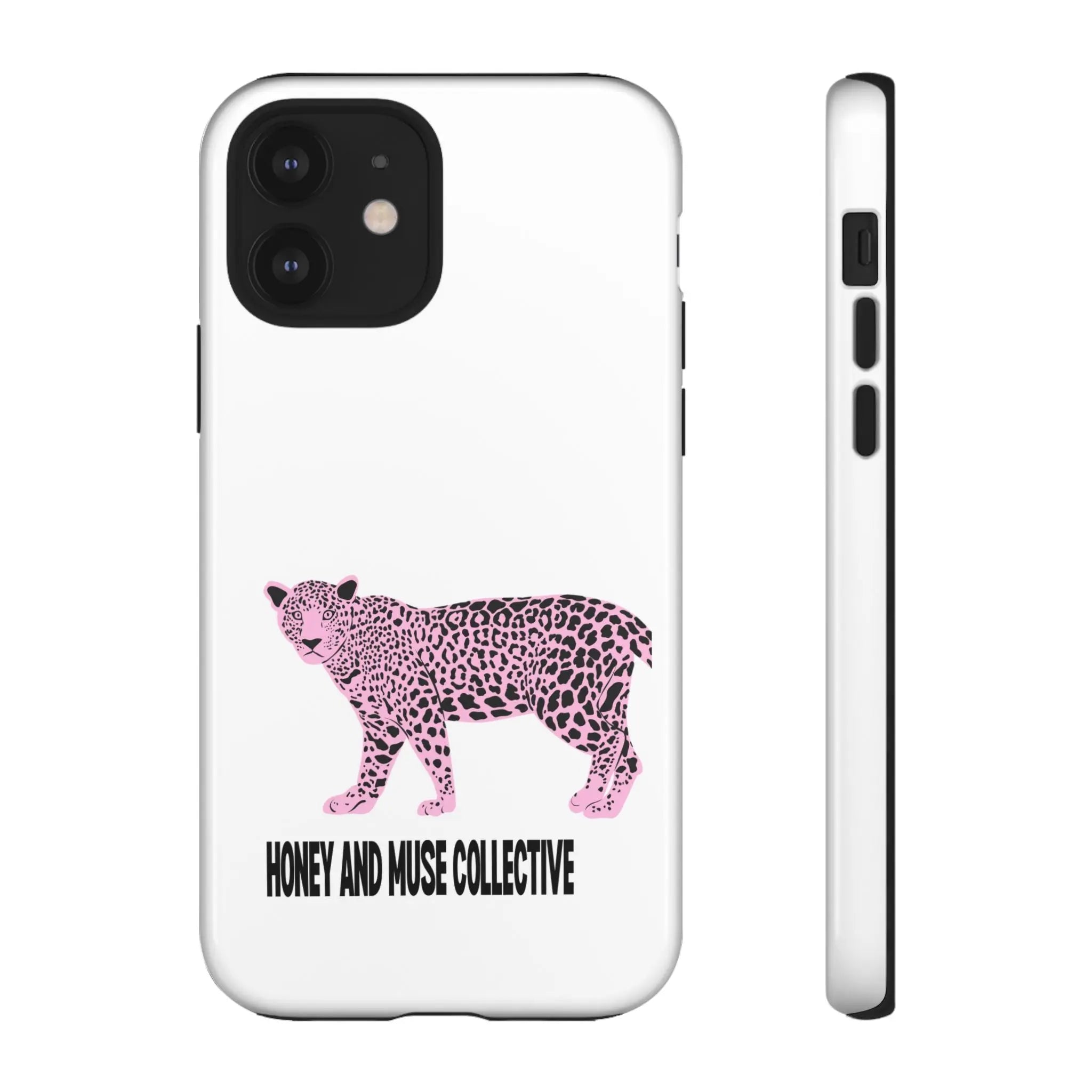 Phone Case — Pink Leopard "Honey and Muse Collective" Protective Cover Printify