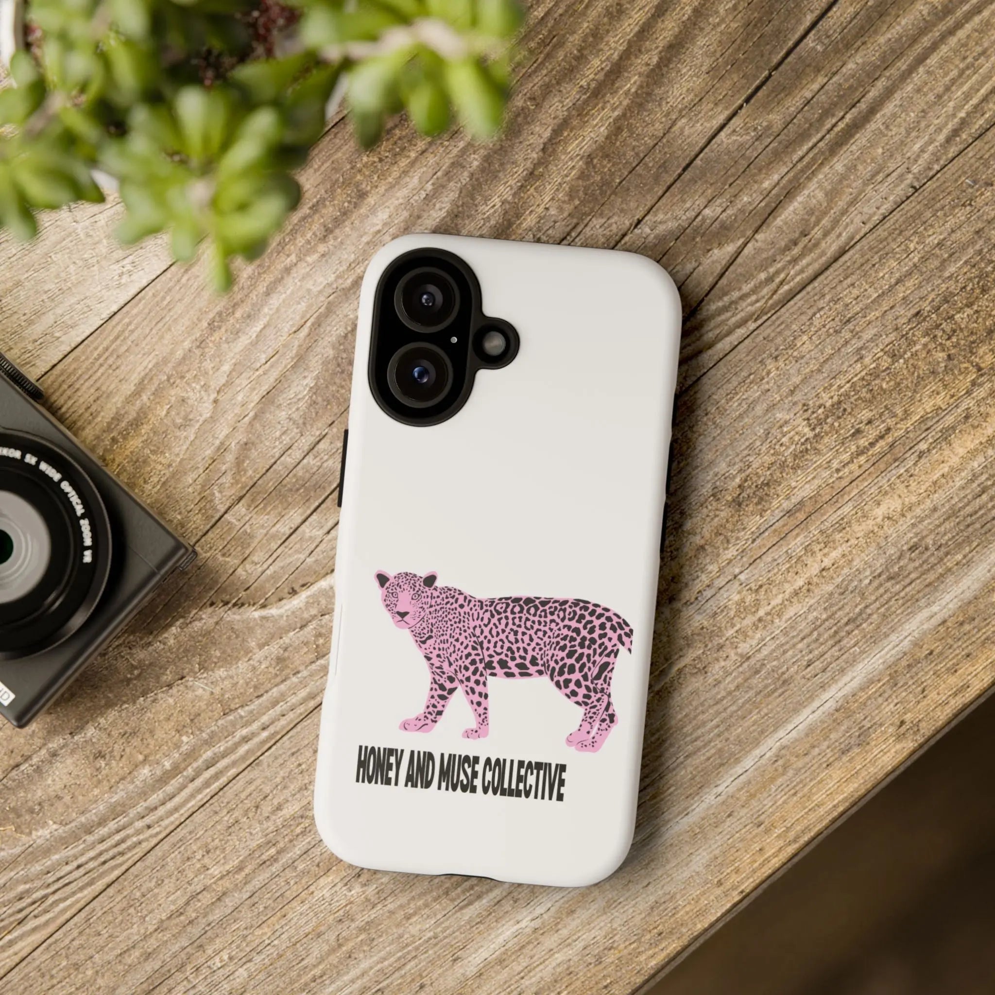 Phone Case — Pink Leopard "Honey and Muse Collective" Protective Cover Printify