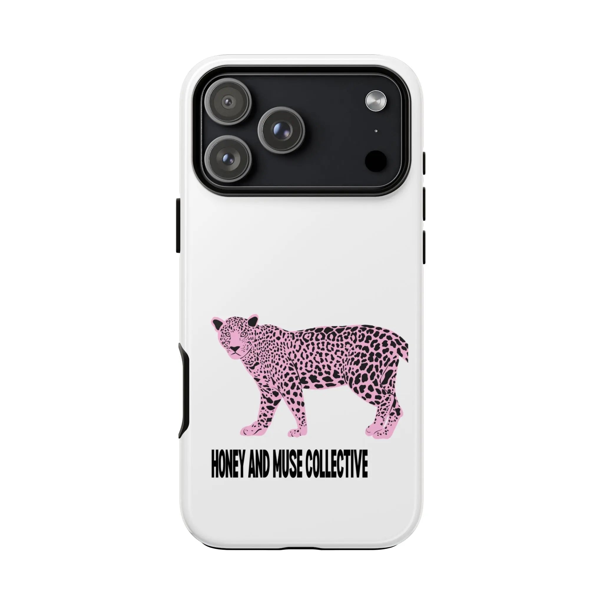 Phone Case — Pink Leopard "Honey and Muse Collective" Protective Cover Printify