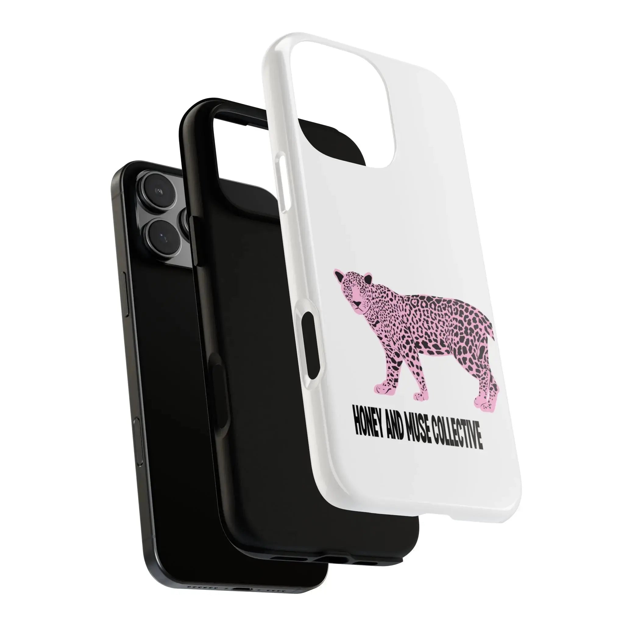 Phone Case — Pink Leopard "Honey and Muse Collective" Protective Cover Printify