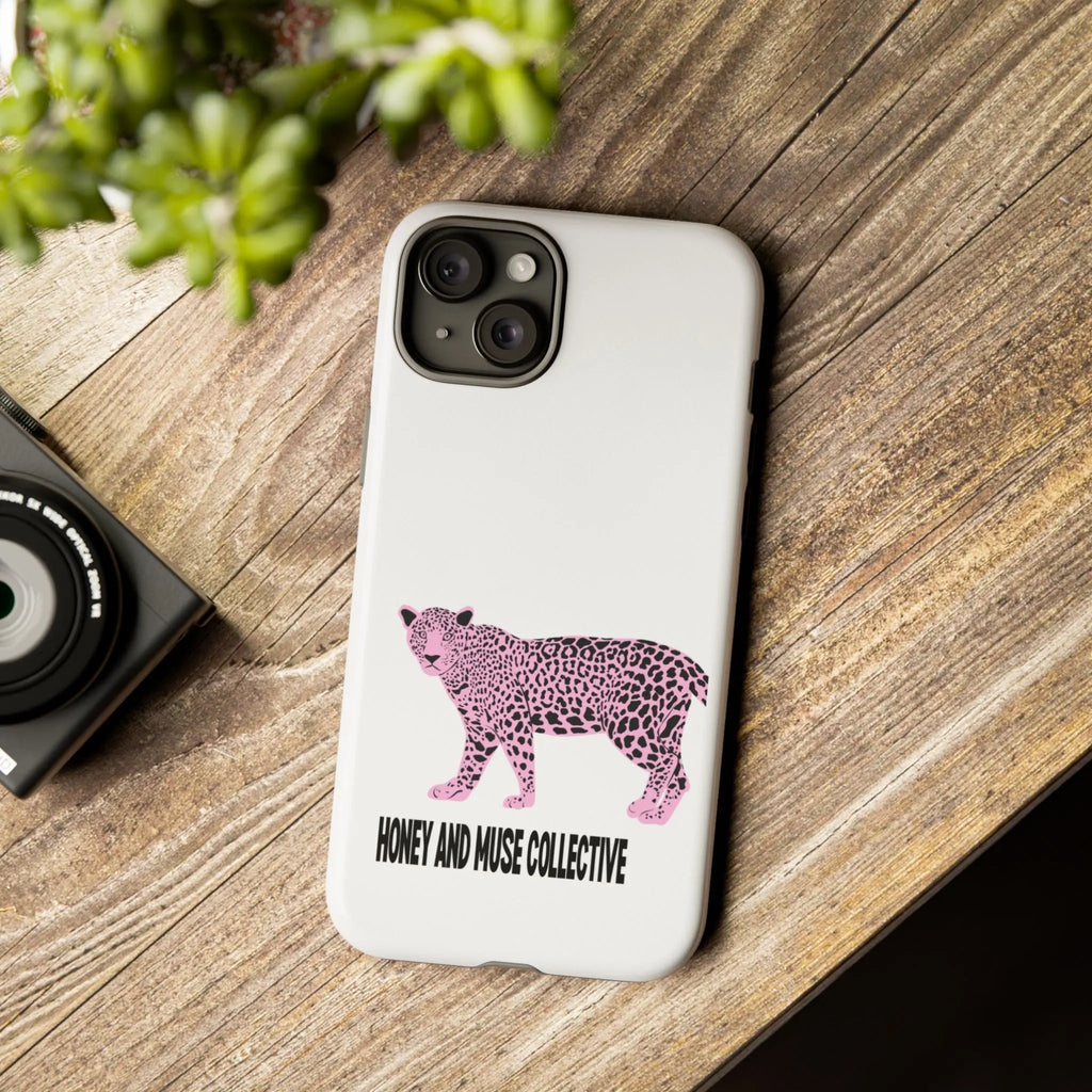 Phone Case — Pink Leopard "Honey and Muse Collective" Protective Cover Printify