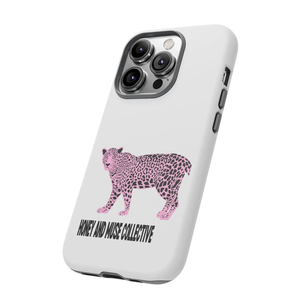 Phone Case — Pink Leopard "Honey and Muse Collective" Protective Cover Printify