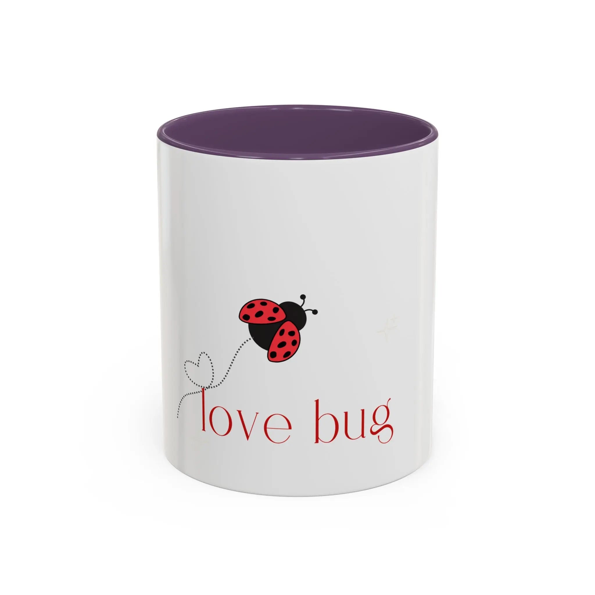 Love Bug Accent Coffee Mug — Cute Ladybug Valentine Tea Cup (11/15oz) Printify