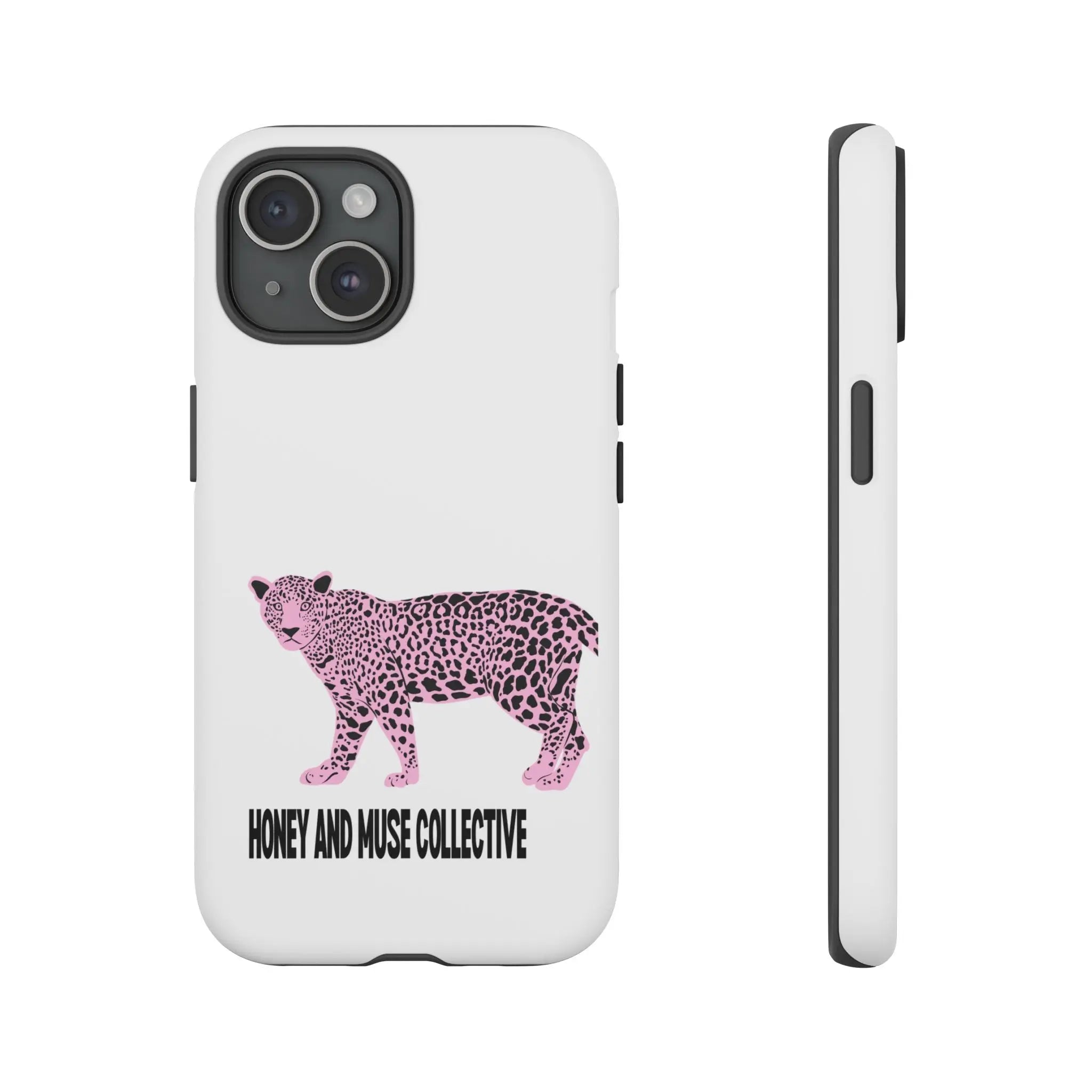 Phone Case — Pink Leopard "Honey and Muse Collective" Protective Cover Printify
