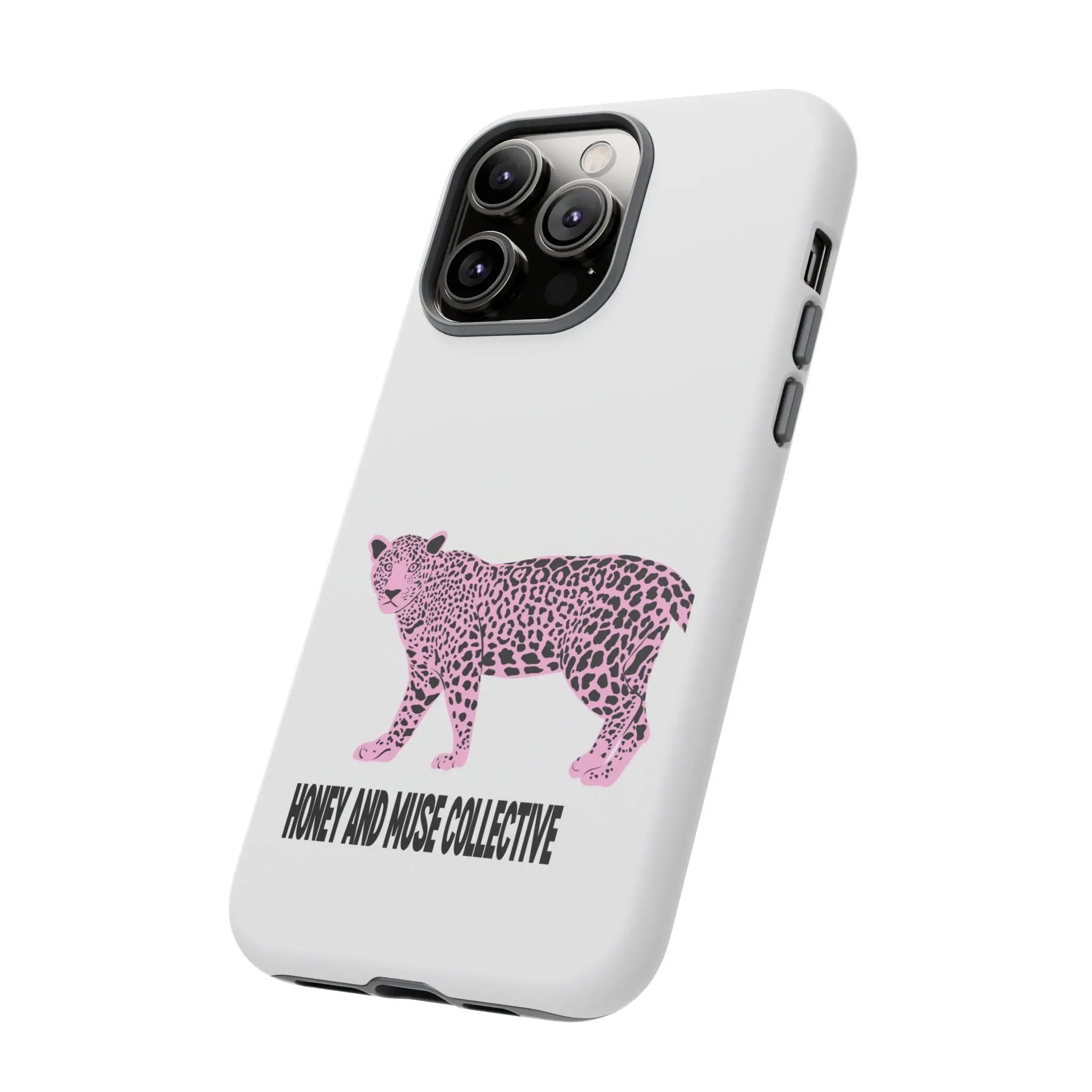 Phone Case — Pink Leopard "Honey and Muse Collective" Protective Cover Printify