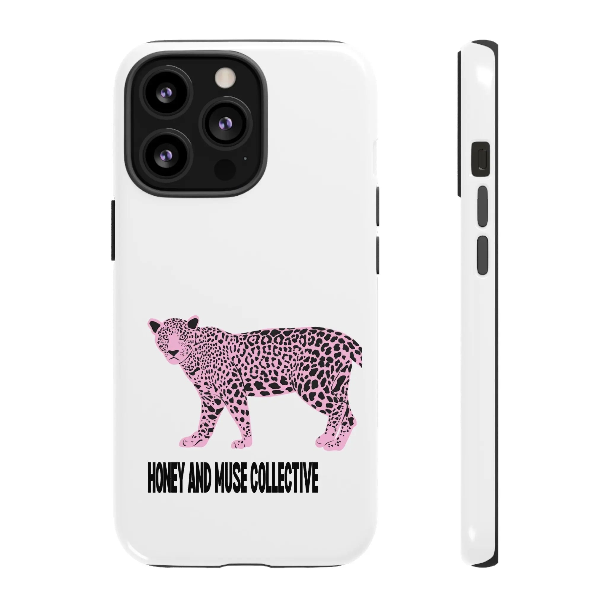 Phone Case — Pink Leopard "Honey and Muse Collective" Protective Cover Printify