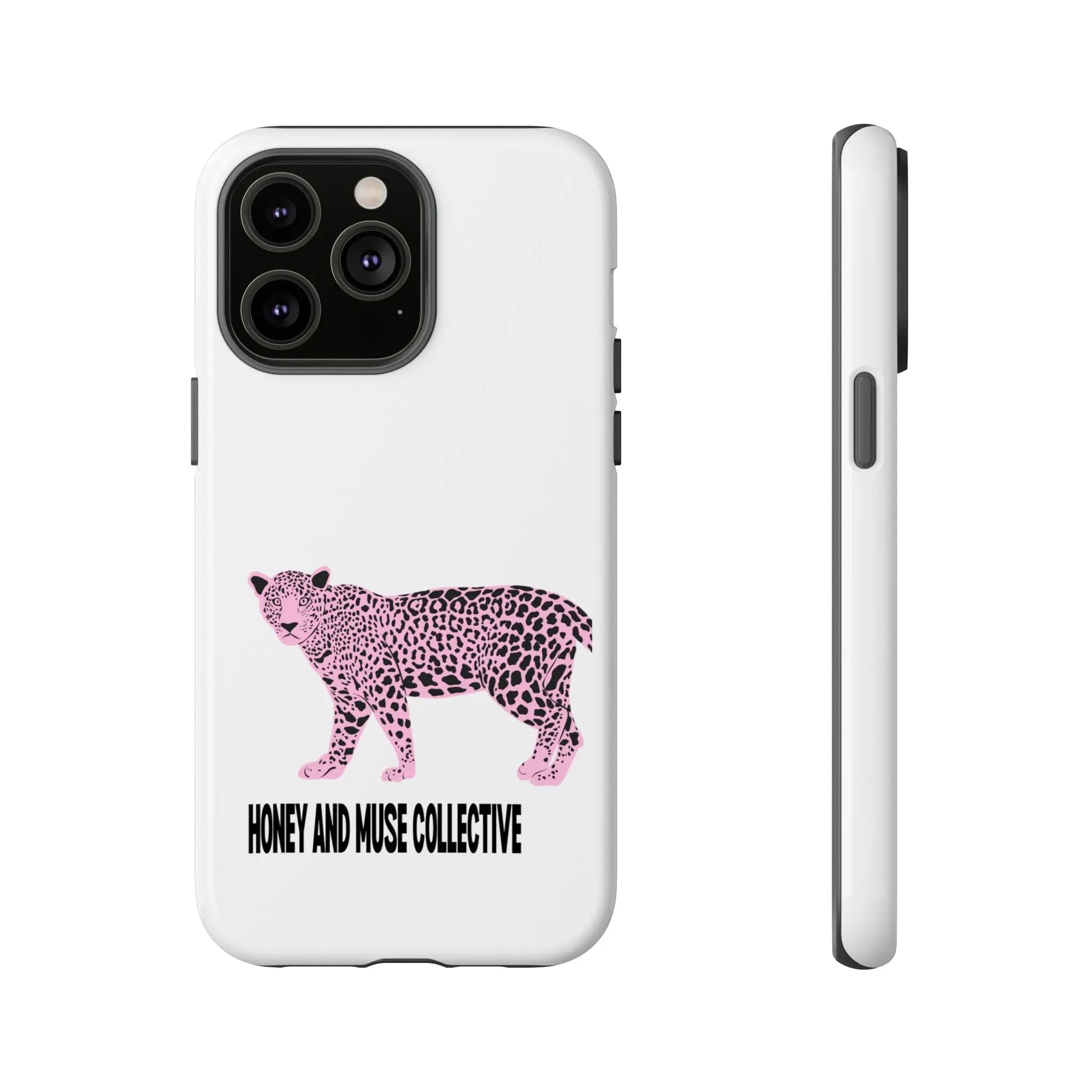 Phone Case — Pink Leopard "Honey and Muse Collective" Protective Cover Printify