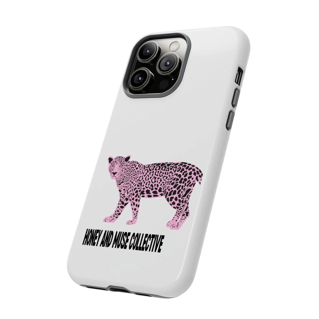 Phone Case — Pink Leopard "Honey and Muse Collective" Protective Cover Printify