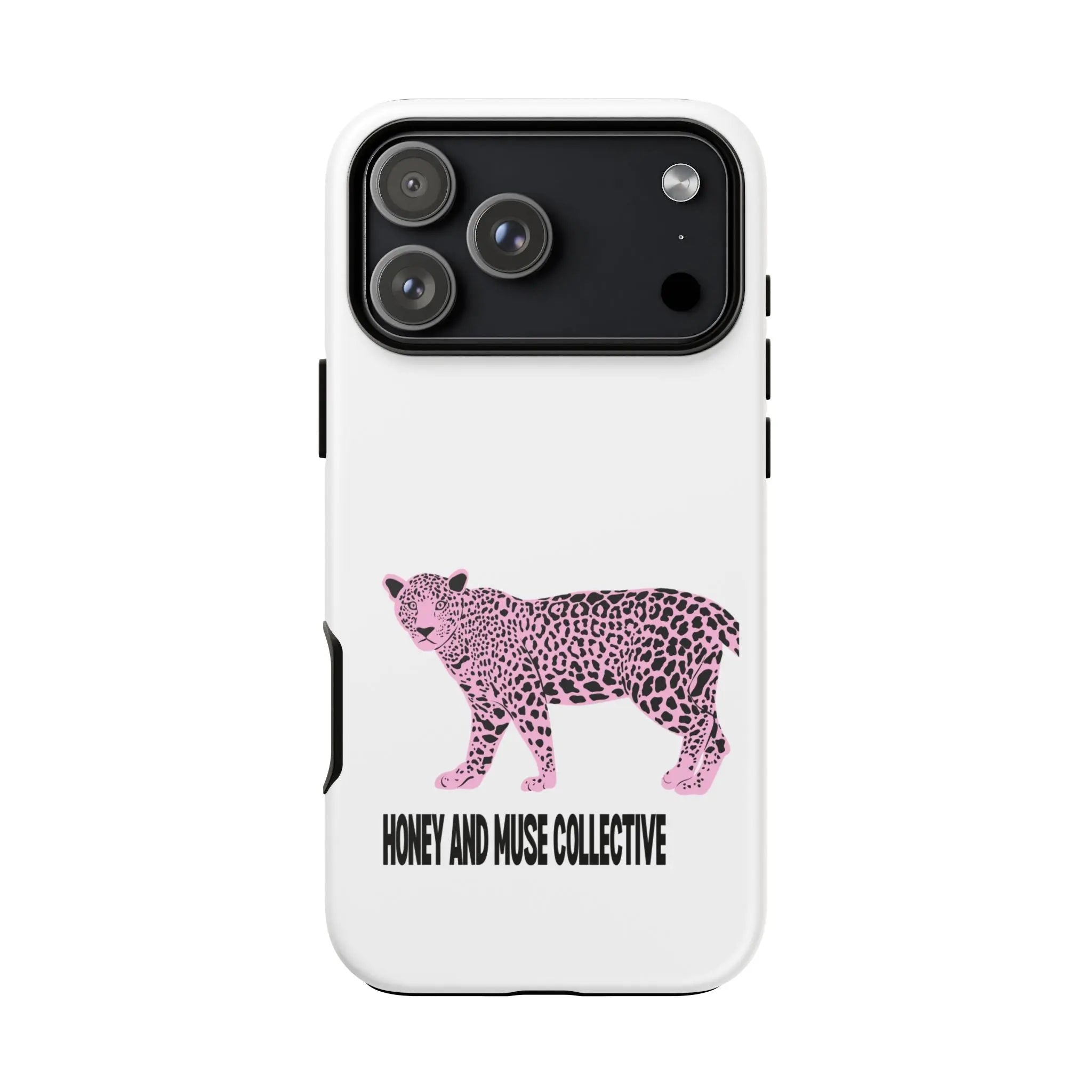 Phone Case — Pink Leopard "Honey and Muse Collective" Protective Cover Printify