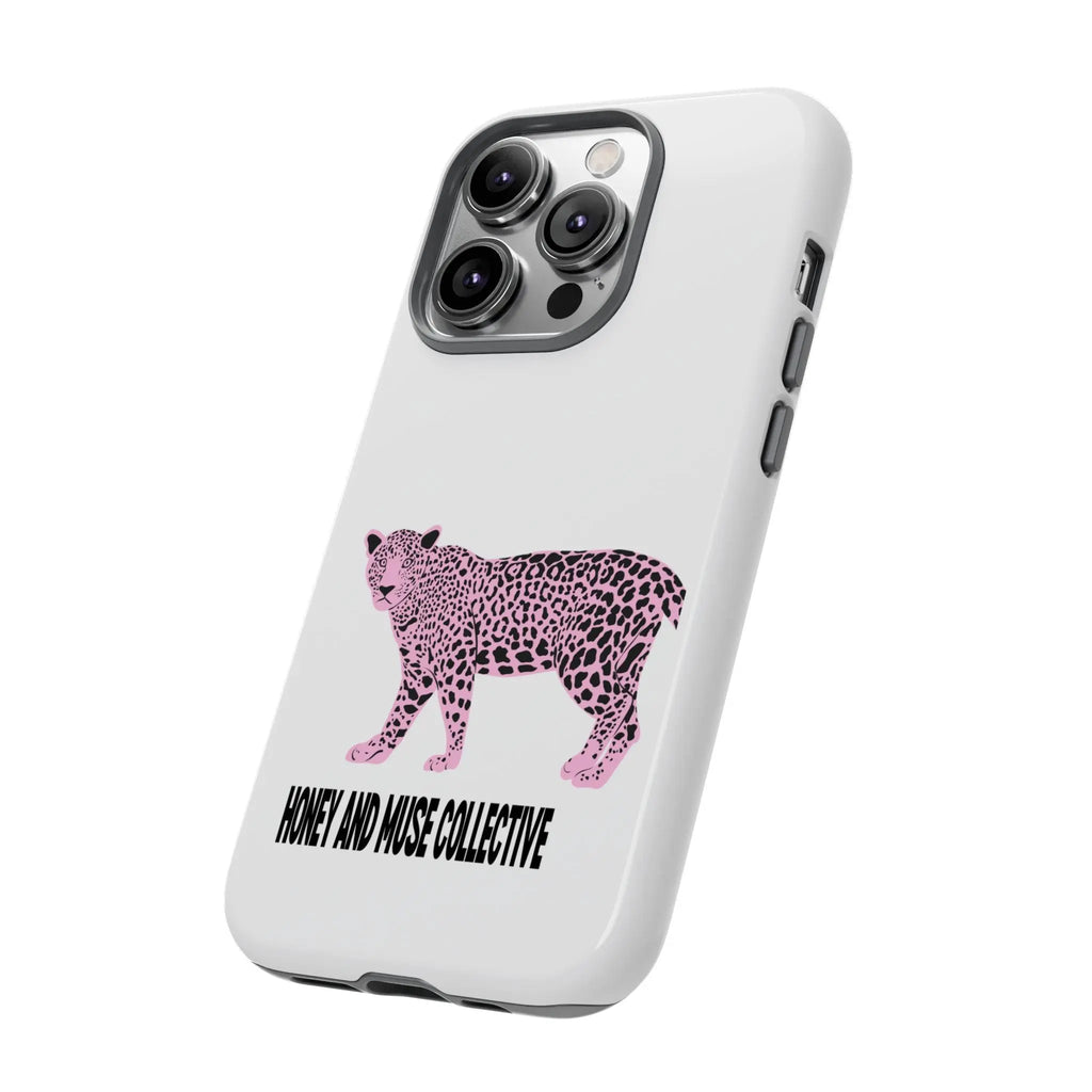 Phone Case — Pink Leopard "Honey and Muse Collective" Protective Cover Printify