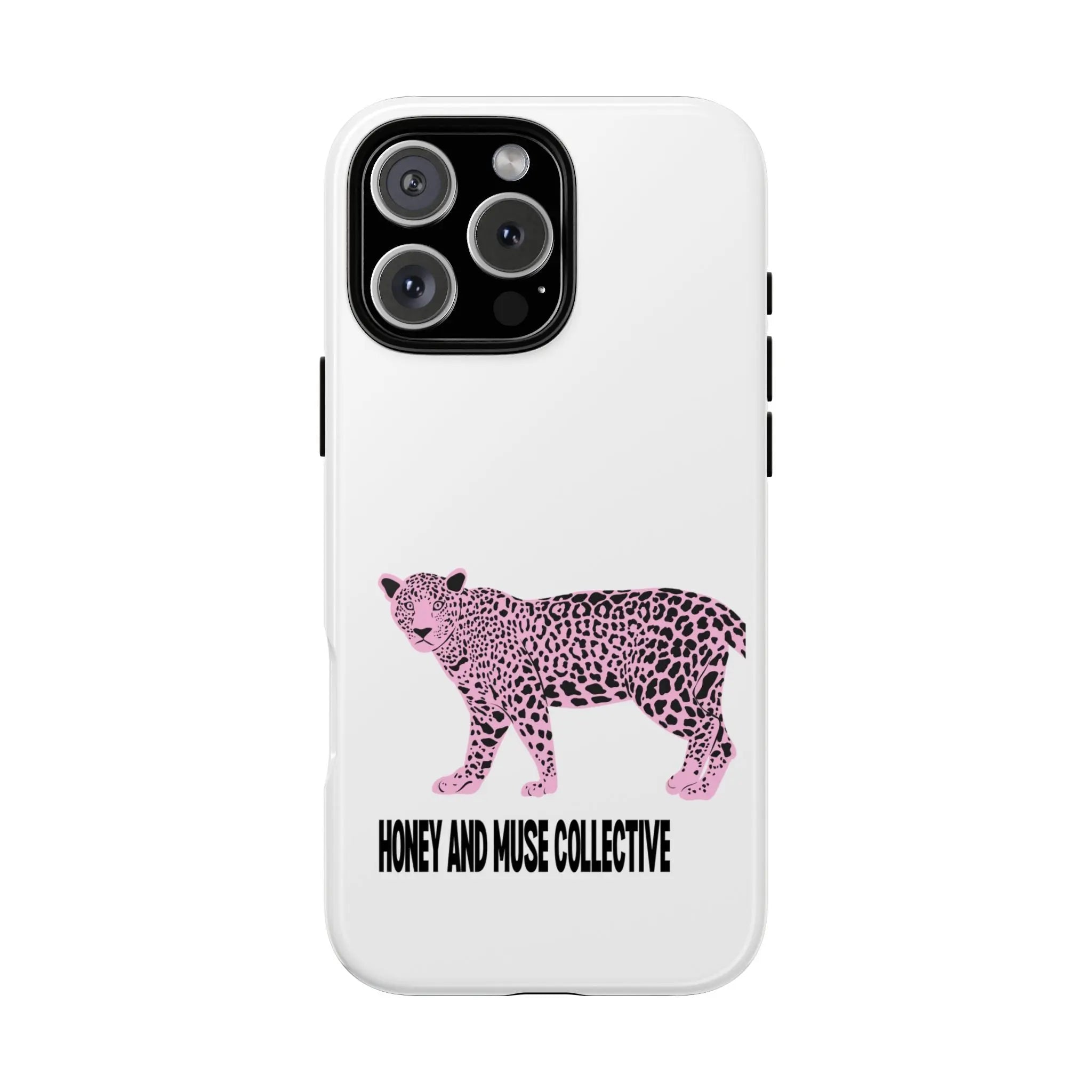 Phone Case — Pink Leopard "Honey and Muse Collective" Protective Cover Printify
