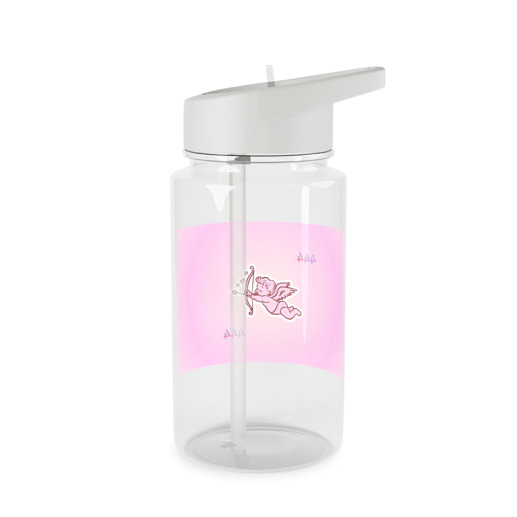 Cupid Angel Trinket Pink Water Bottle — Cute 444 Design Tritan Bottle Printify