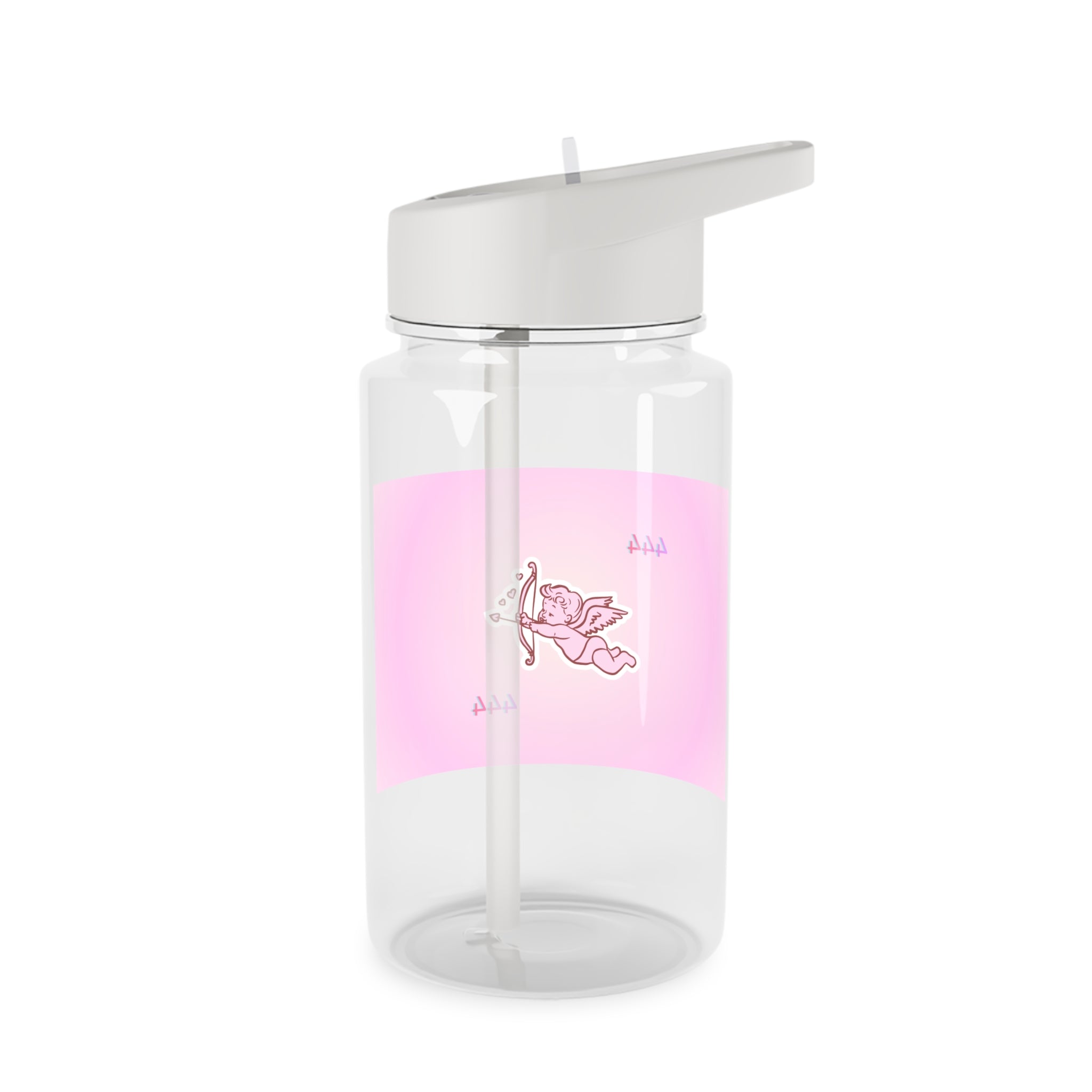 Cupid Angel Trinket Pink Water Bottle — Cute 444 Design Tritan Bottle Printify
