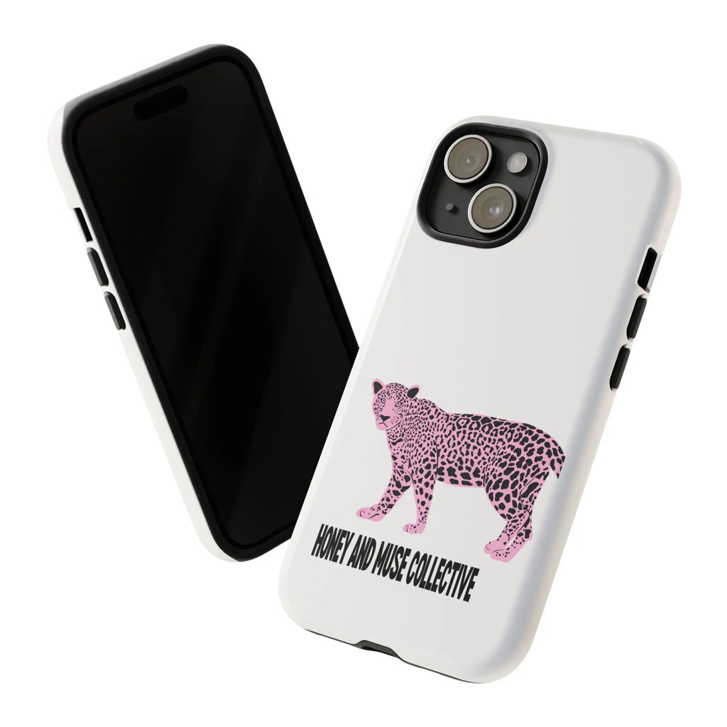 Phone Case — Pink Leopard "Honey and Muse Collective" Protective Cover Printify