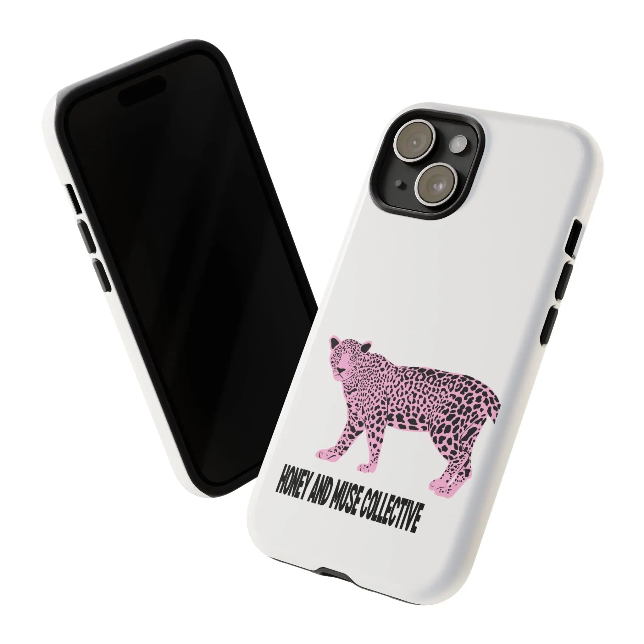 Phone Case — Pink Leopard "Honey and Muse Collective" Protective Cover Printify