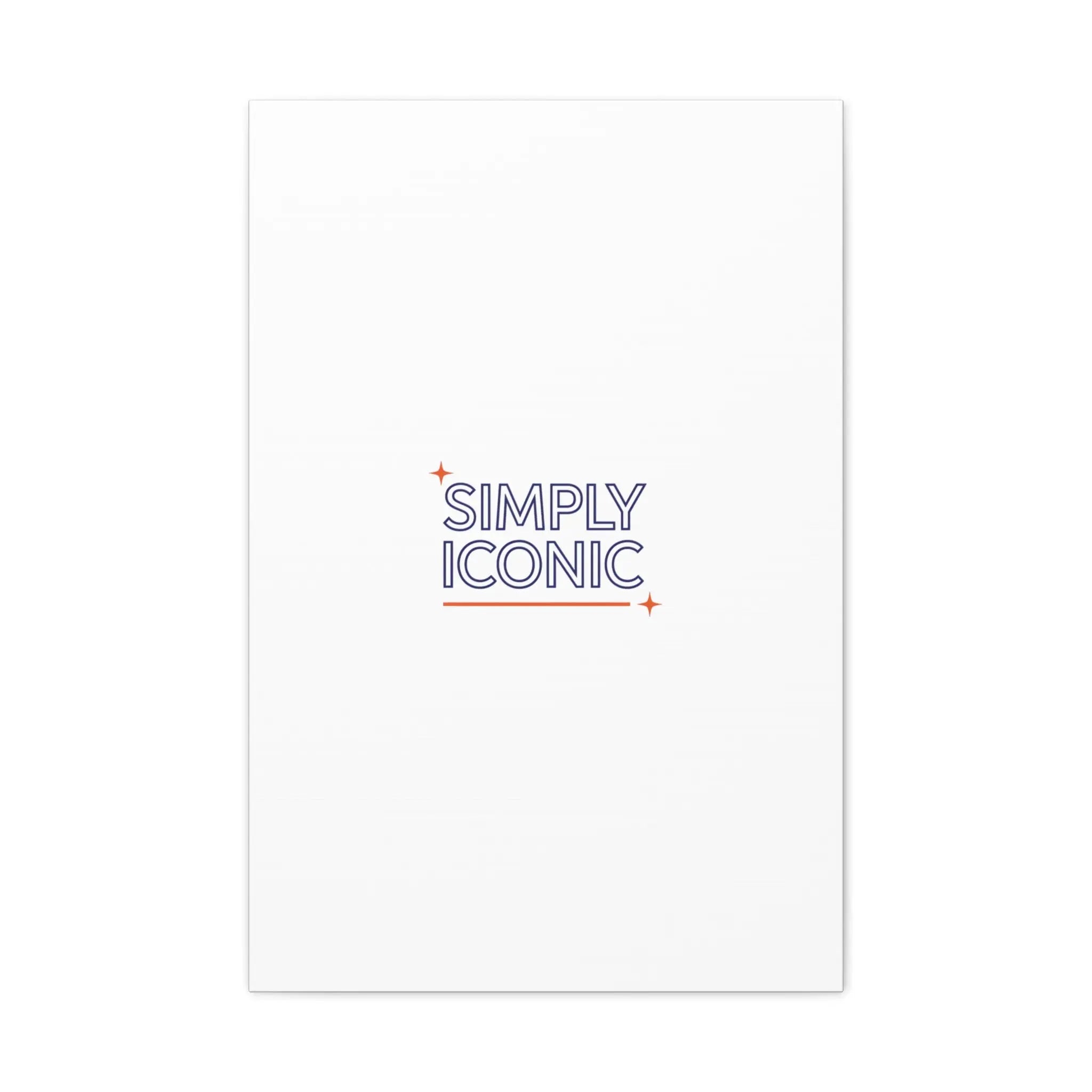 Simply Iconic Canvas, Outline-Only Type | Hollow Lettering, Minimal Typography Printify
