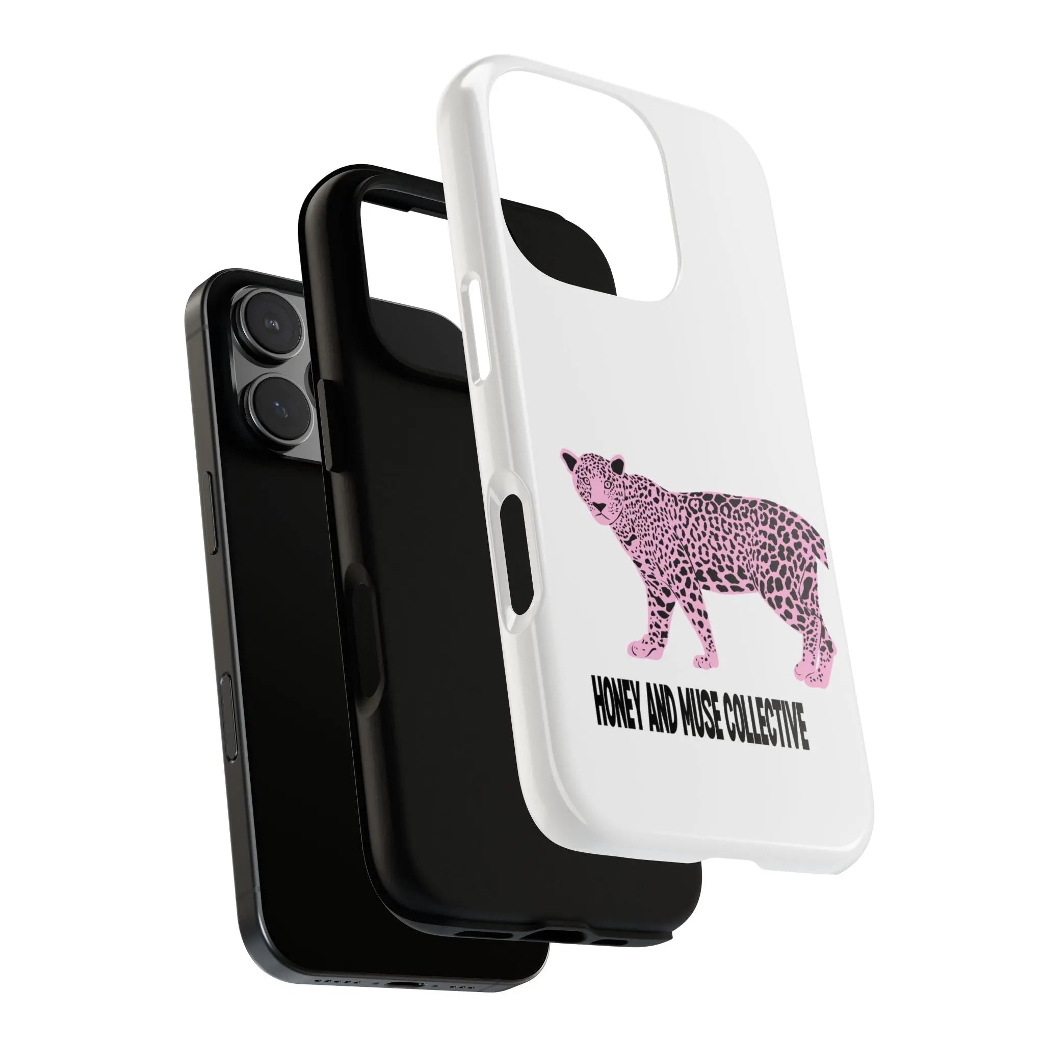 Phone Case — Pink Leopard "Honey and Muse Collective" Protective Cover Printify