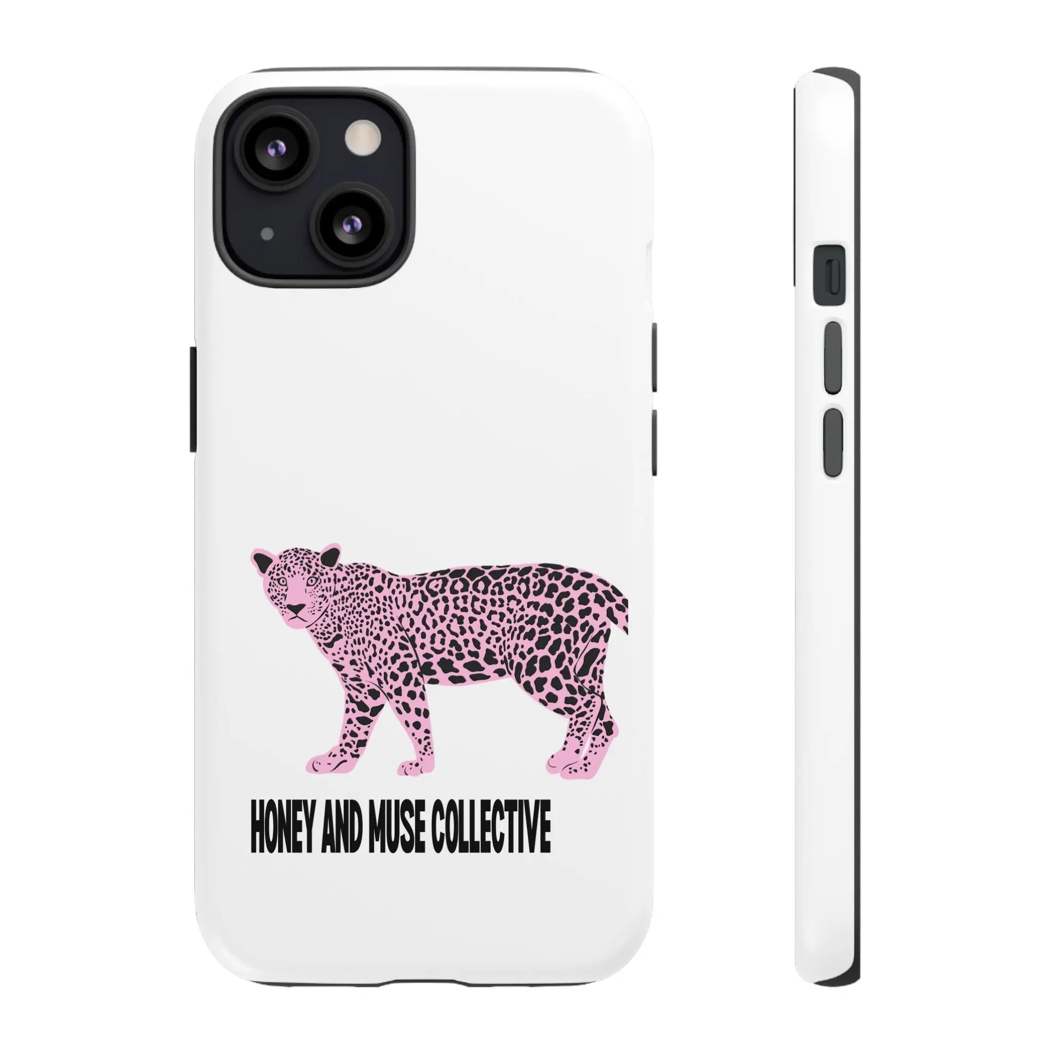 Phone Case — Pink Leopard "Honey and Muse Collective" Protective Cover Printify